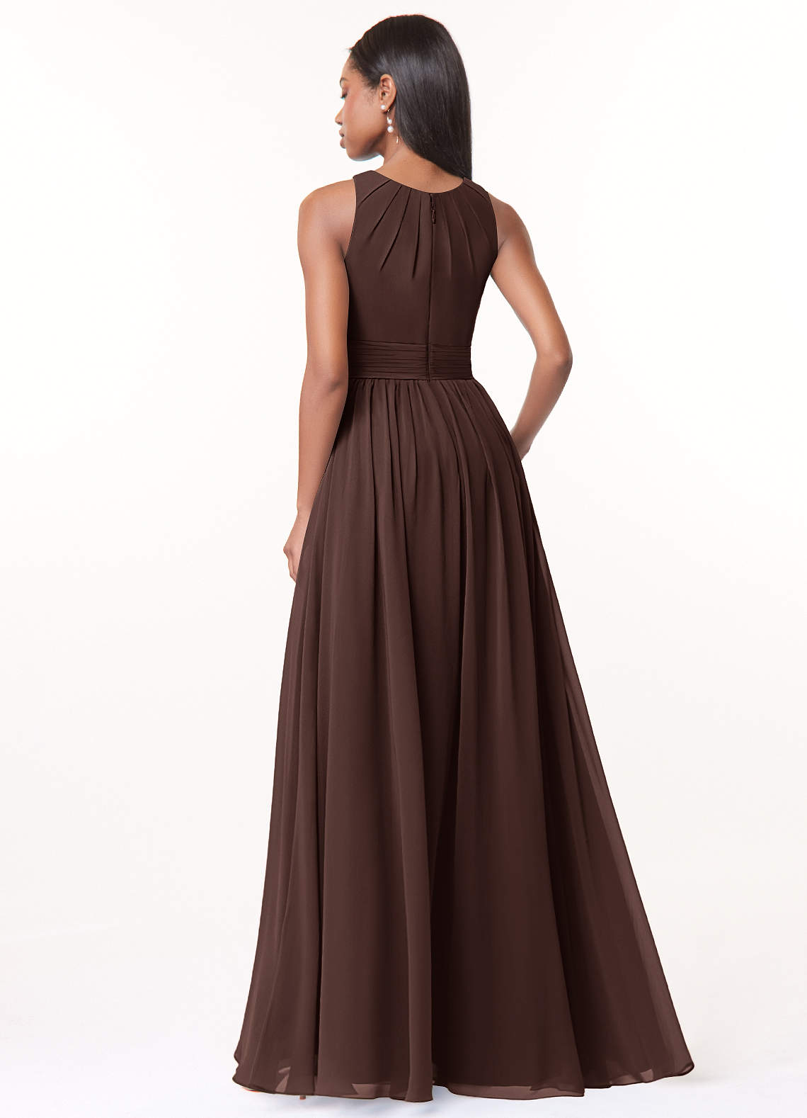 Harper A-Line Scoop-Neck Chiffon Bridesmaid Dress in Ganache