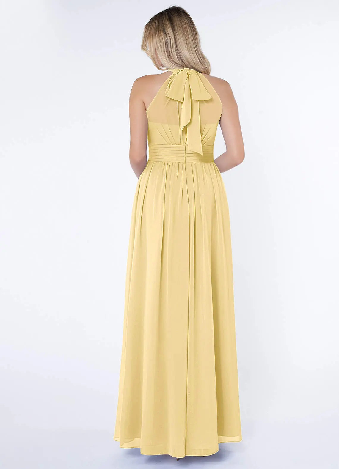 Iman A-Line Halter Chiffon Bridesmaid Dress in Butter