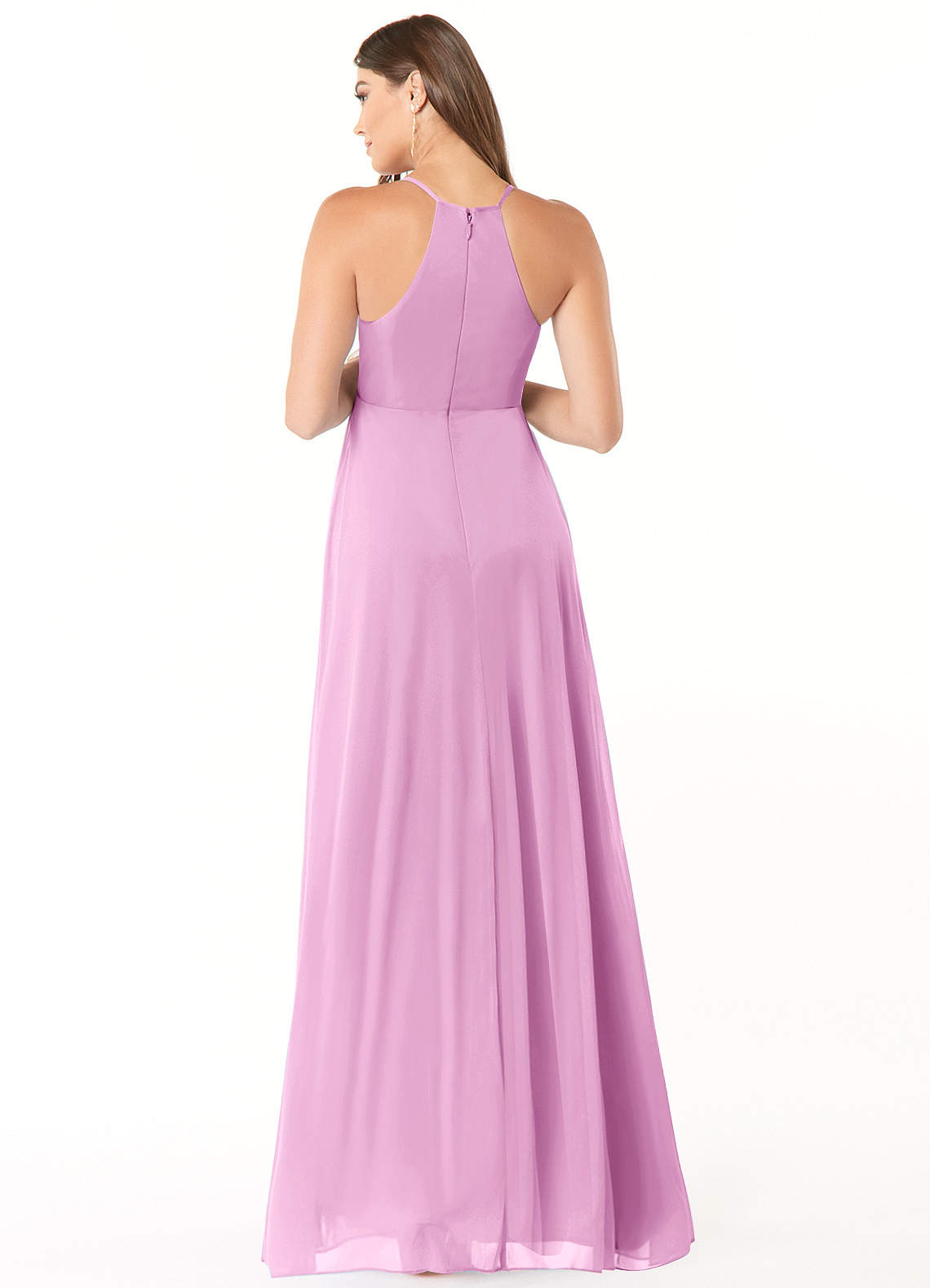 Annabelle A-Line V-Neck Mesh Bridesmaid Dress in candy pink