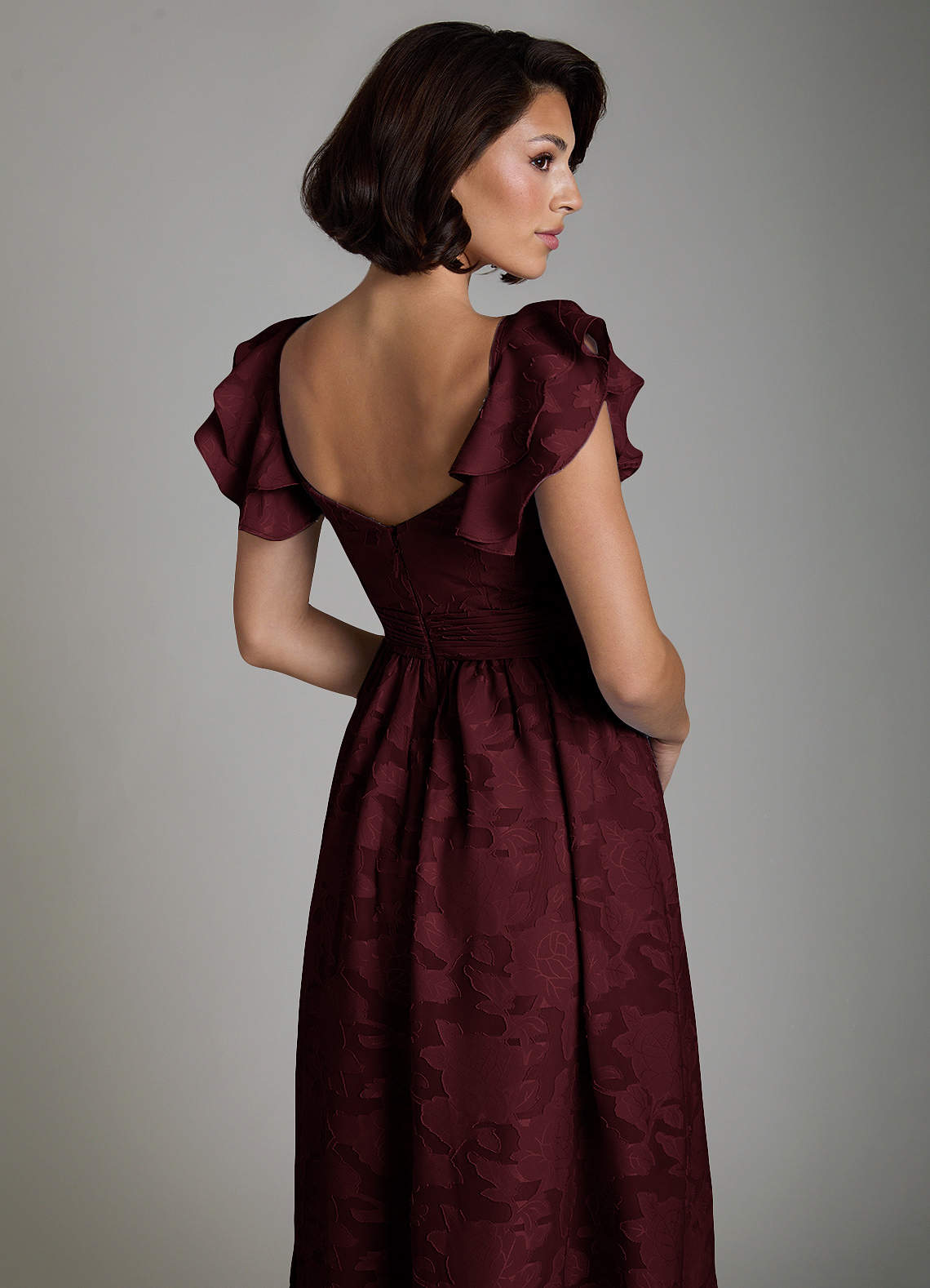 Anaya A-Line V-Neck Floral Burnout Bridesmaid Dress