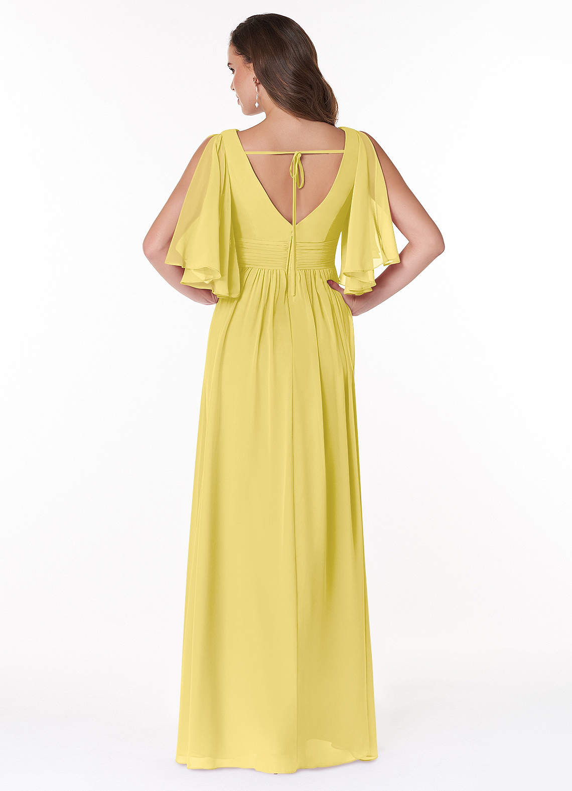 Temeka A-Line V-Neck Chiffon Bridesmaid Dress in Canary