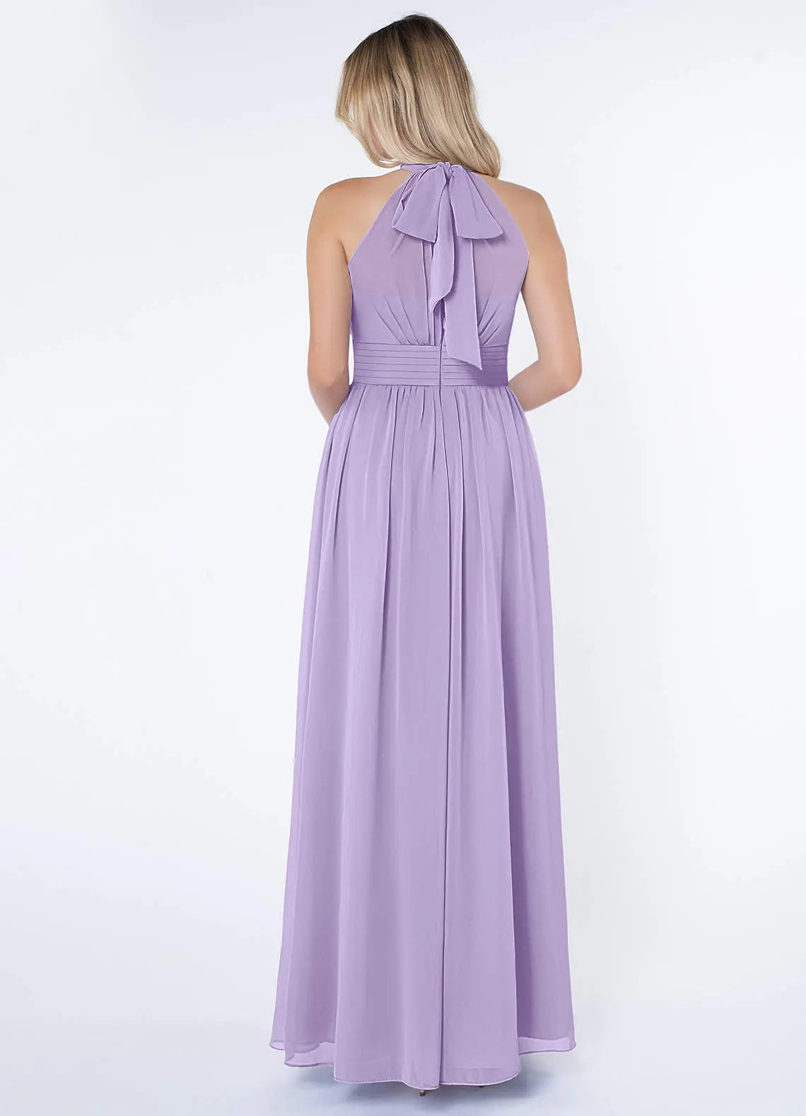 Iman A-Line Halter Chiffon Bridesmaid Dress in Lilac