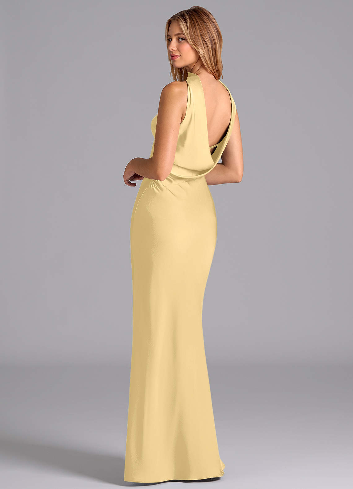 Lusinda Mermaid Strapless Stretch Satin Bridesmaid Dress in Butter