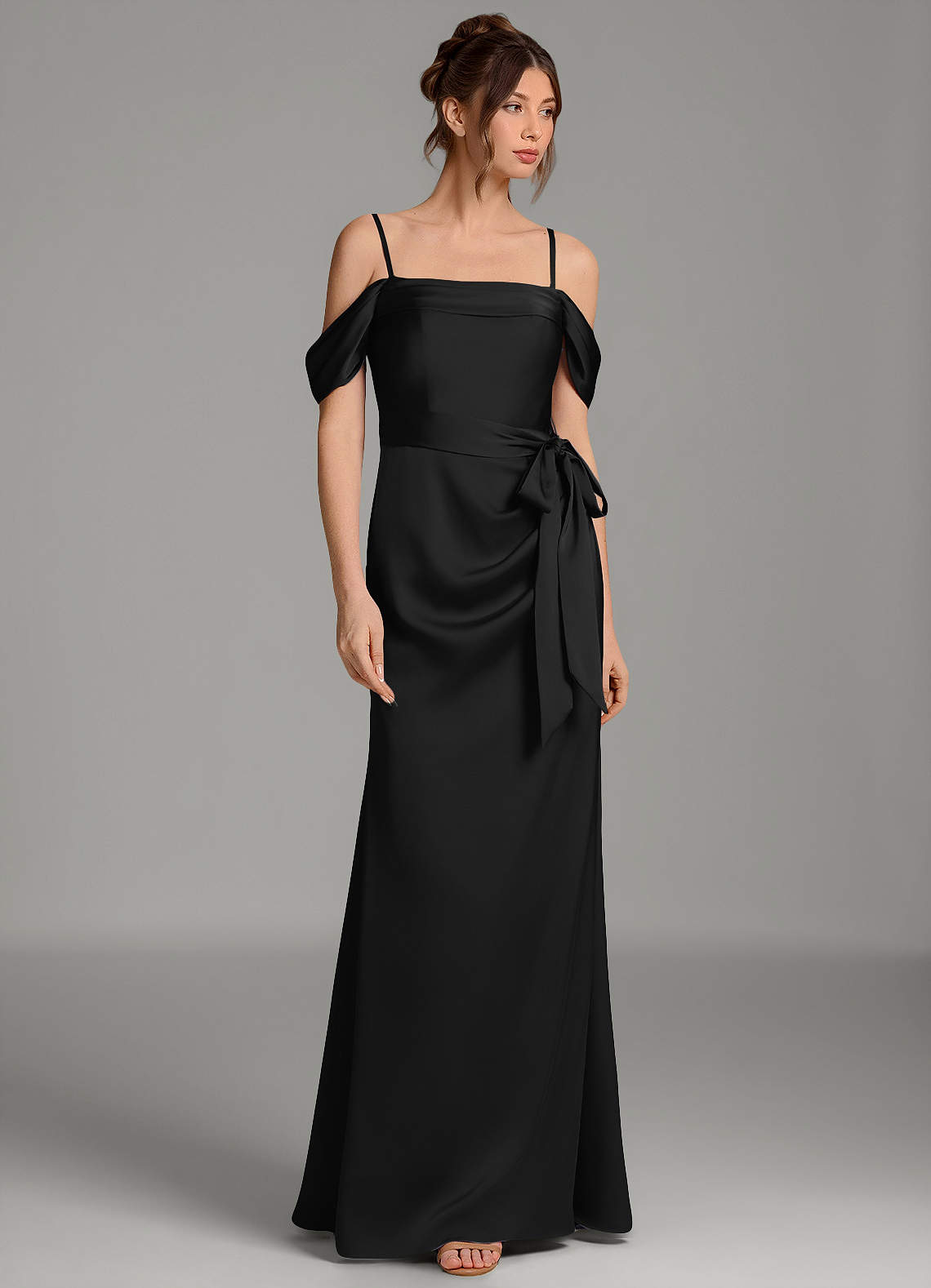 Wyatt Mermaid Off-the-Shoulder Stretch Satin Bridesmaid Dress