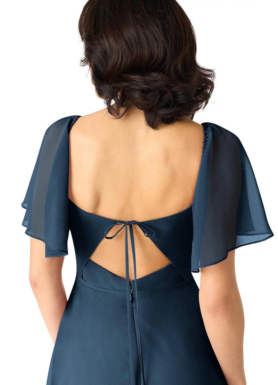 Chloe A-Line Sweetheart Chiffon Bridesmaid Dress in Dark Navy
