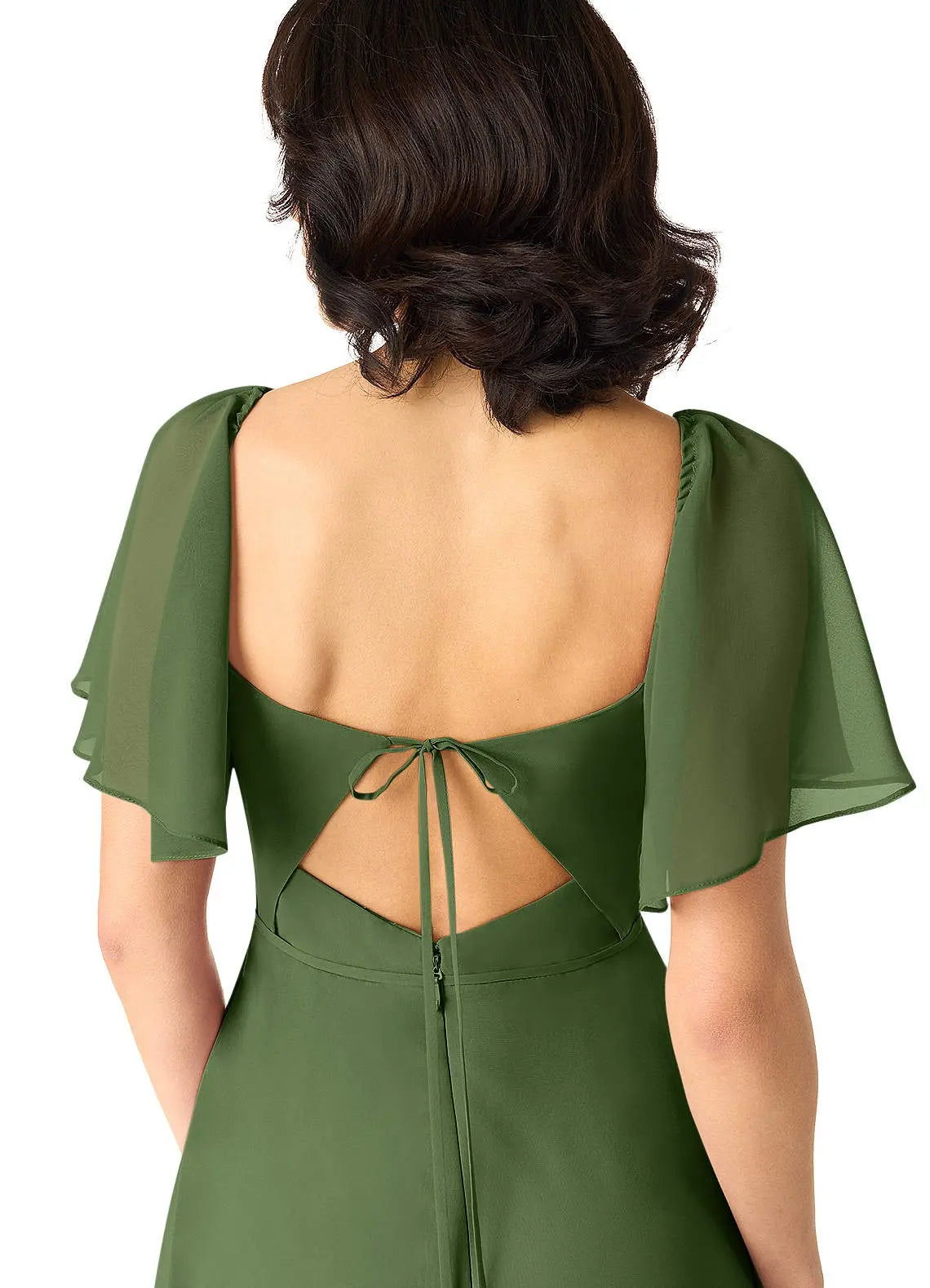 Chloe A-Line Sweetheart Chiffon Bridesmaid Dress in Olive