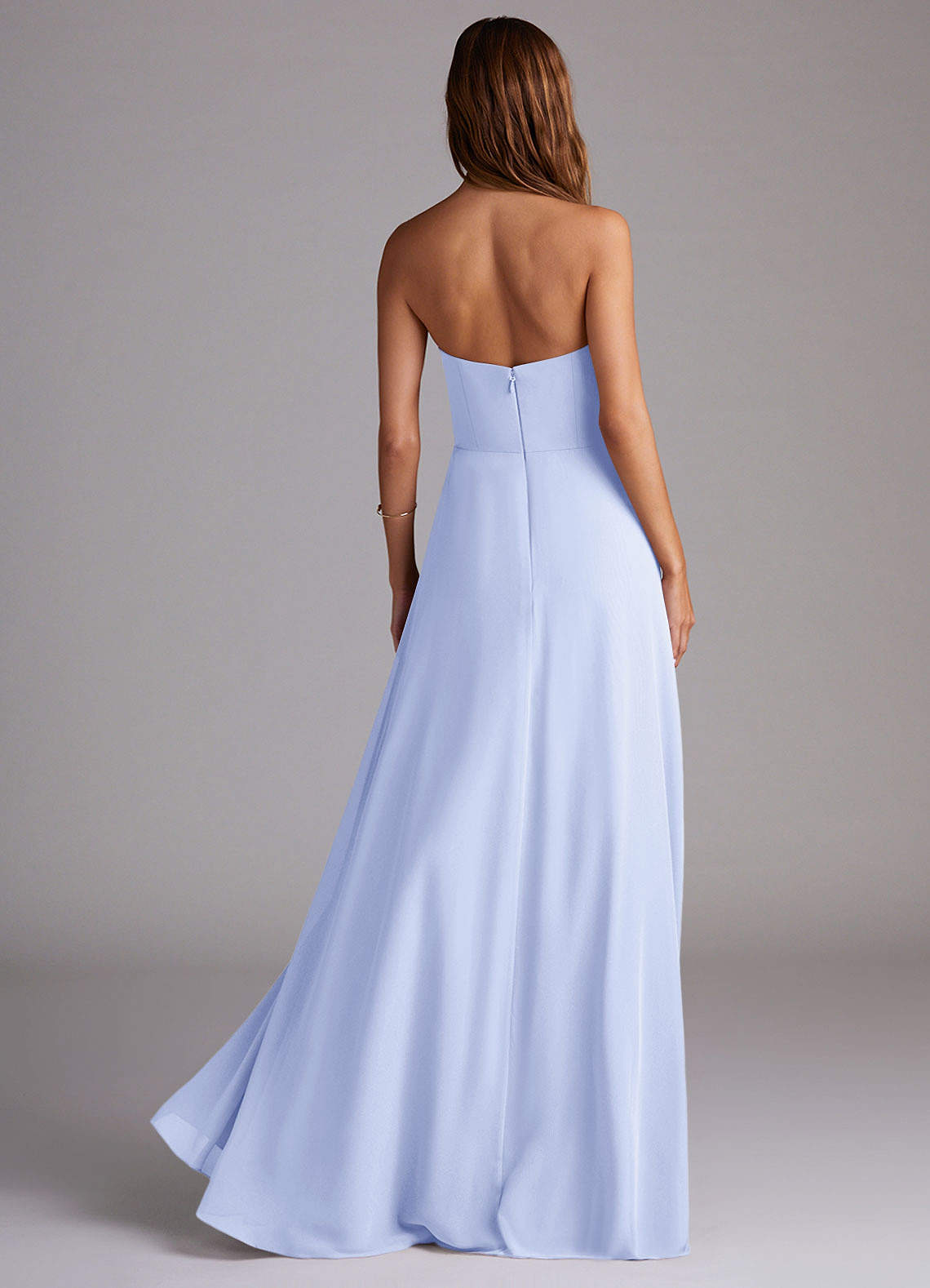 Wren A-Line Straight-Neck Chiffon Bridesmaid Dress in Lavender
