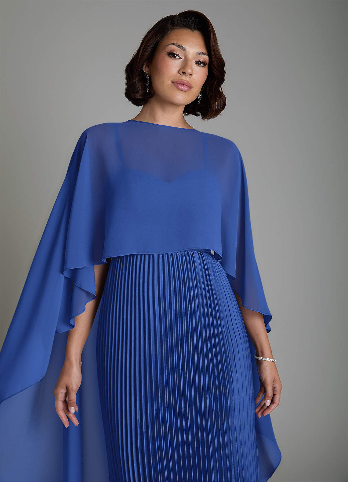 Micah A-Line Sweetheart Stretch Satin and Chiffon Bridesmaid Dress in Royal Blue