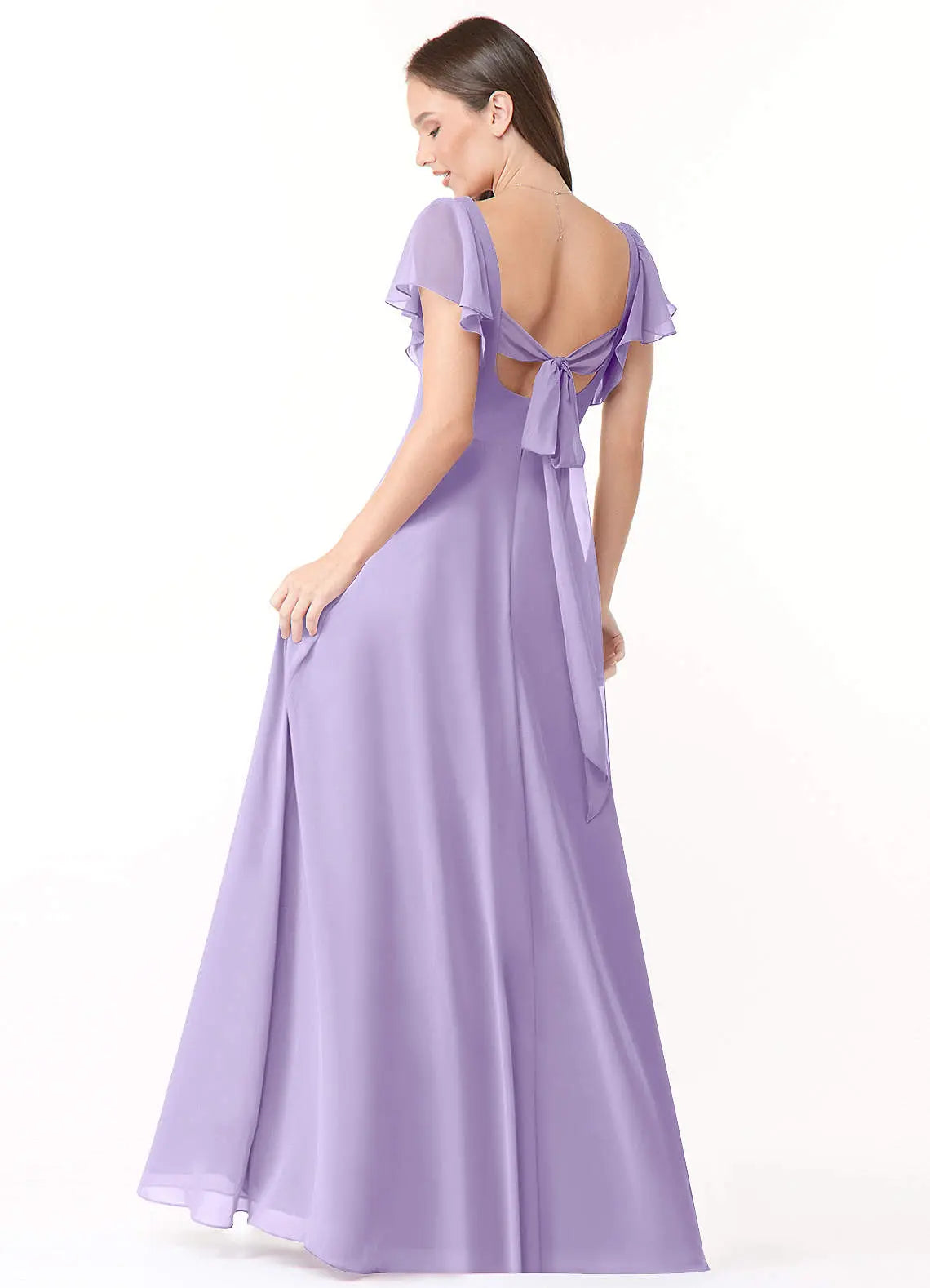 Syenna A-Line V-Neck Chiffon Bridesmaid Dress in Wisteria