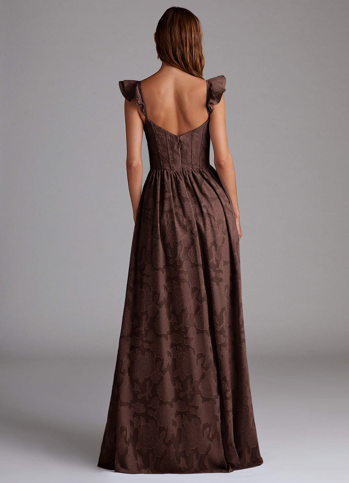 Denisse A-Line Sweetheart Floral Burnout Bridesmaid Dress in Ganache