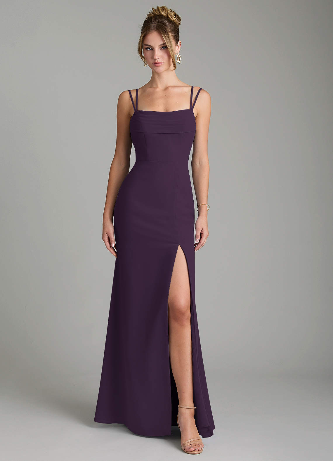 Egypt Sheath Sweetheart Chiffon Bridesmaid Dress in Plum