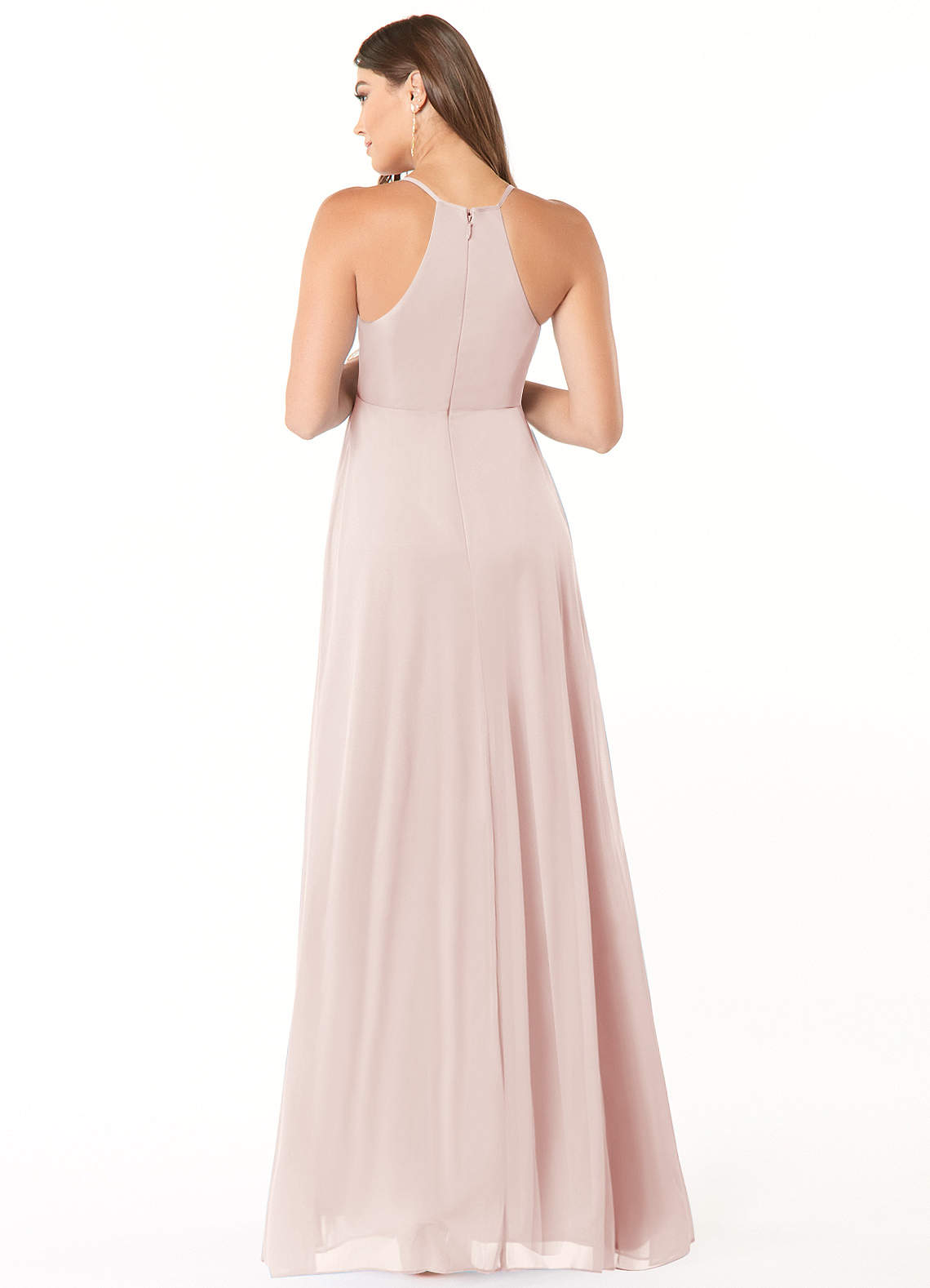 Annabelle A-Line V-Neck Mesh Bridesmaid Dress in Rose Petal