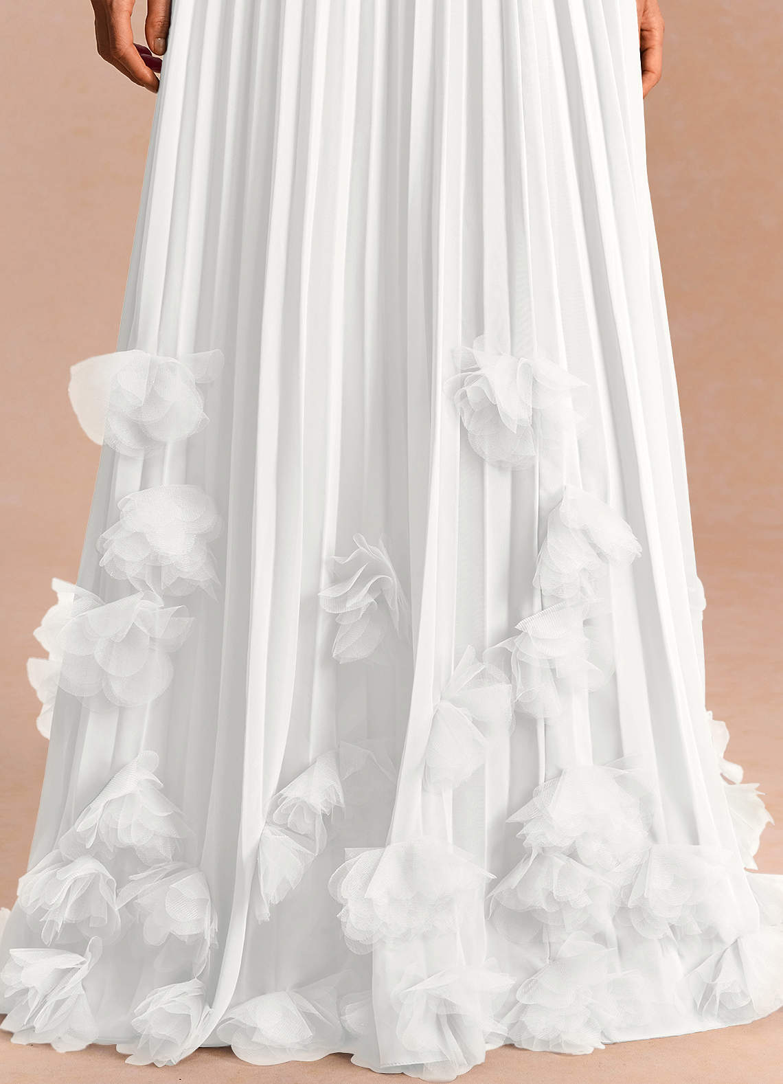 Lucette A-Line Halter Chiffon Evening Dress in White