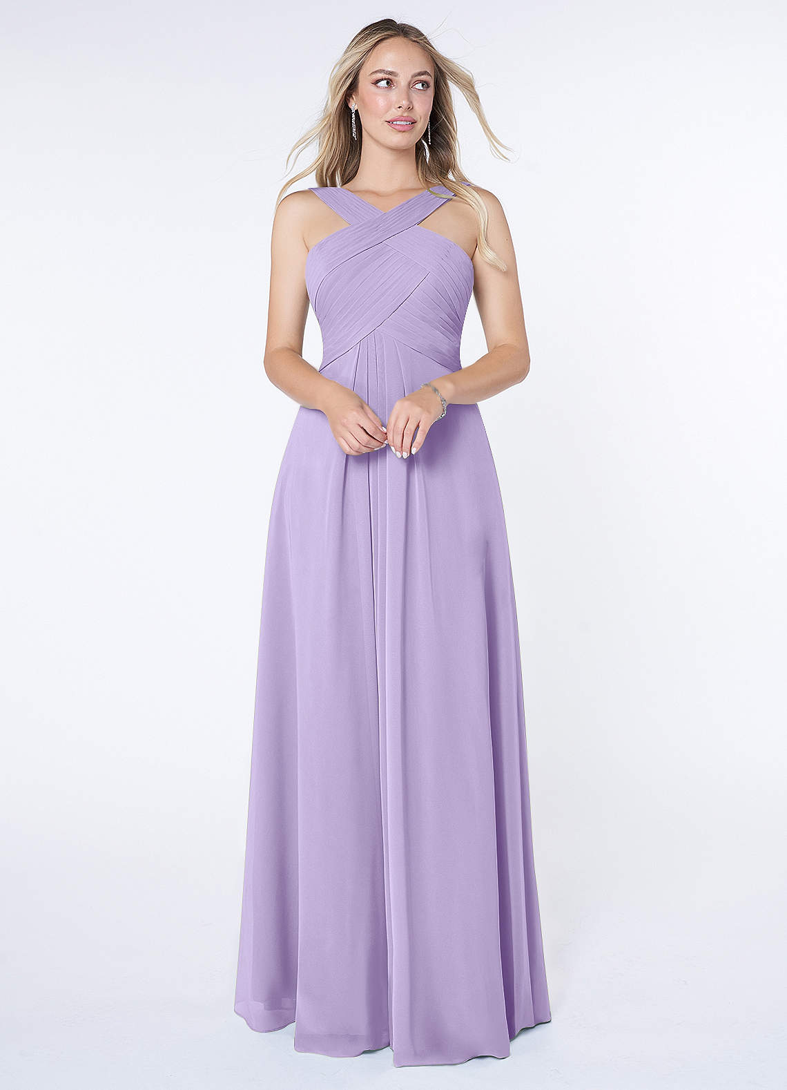 Kaleigh A-Line Halter Chiffon Bridesmaid Dress in Lilac