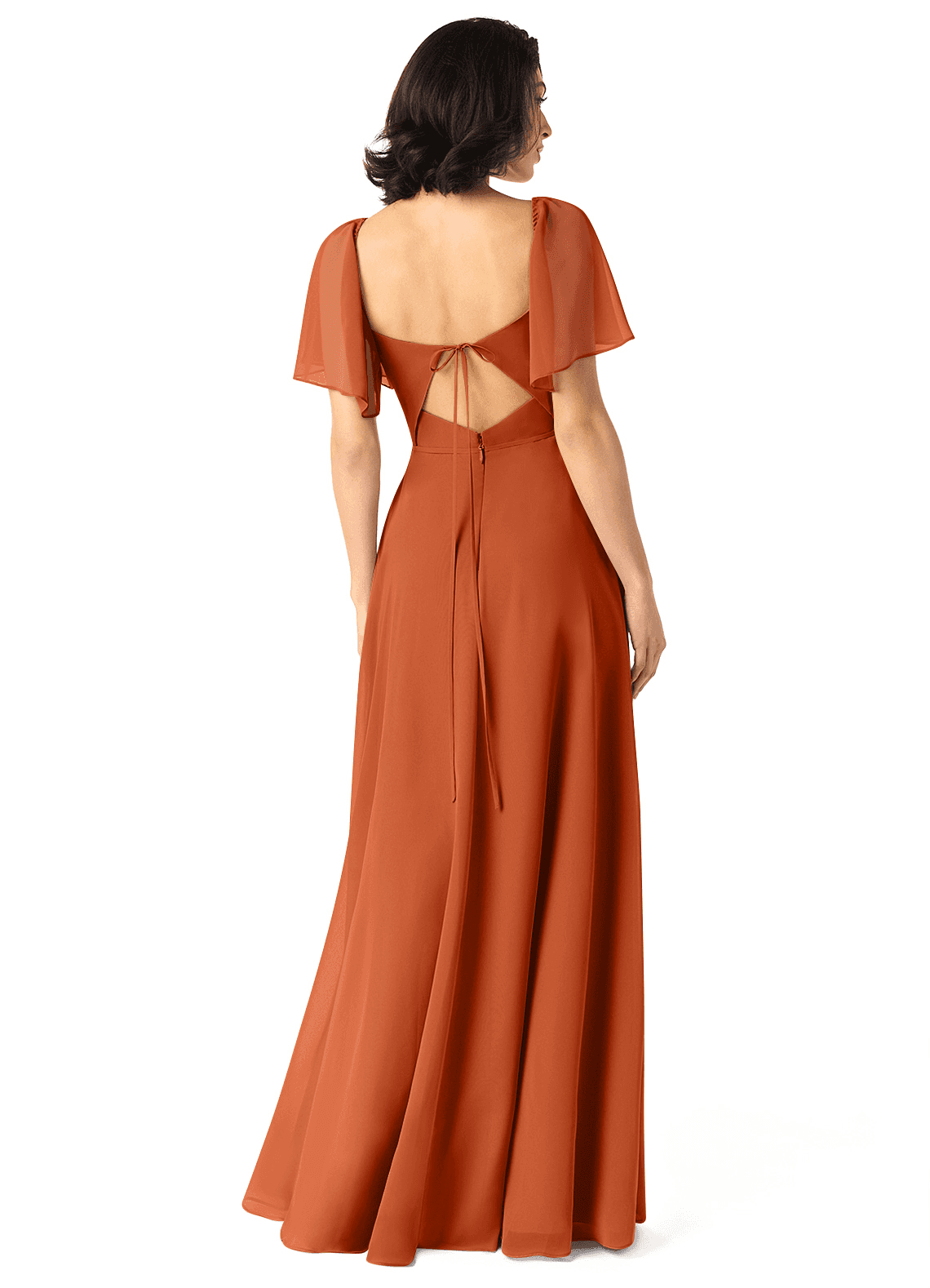 Chloe A-Line Sweetheart Chiffon Bridesmaid Dress in Burnt Orange