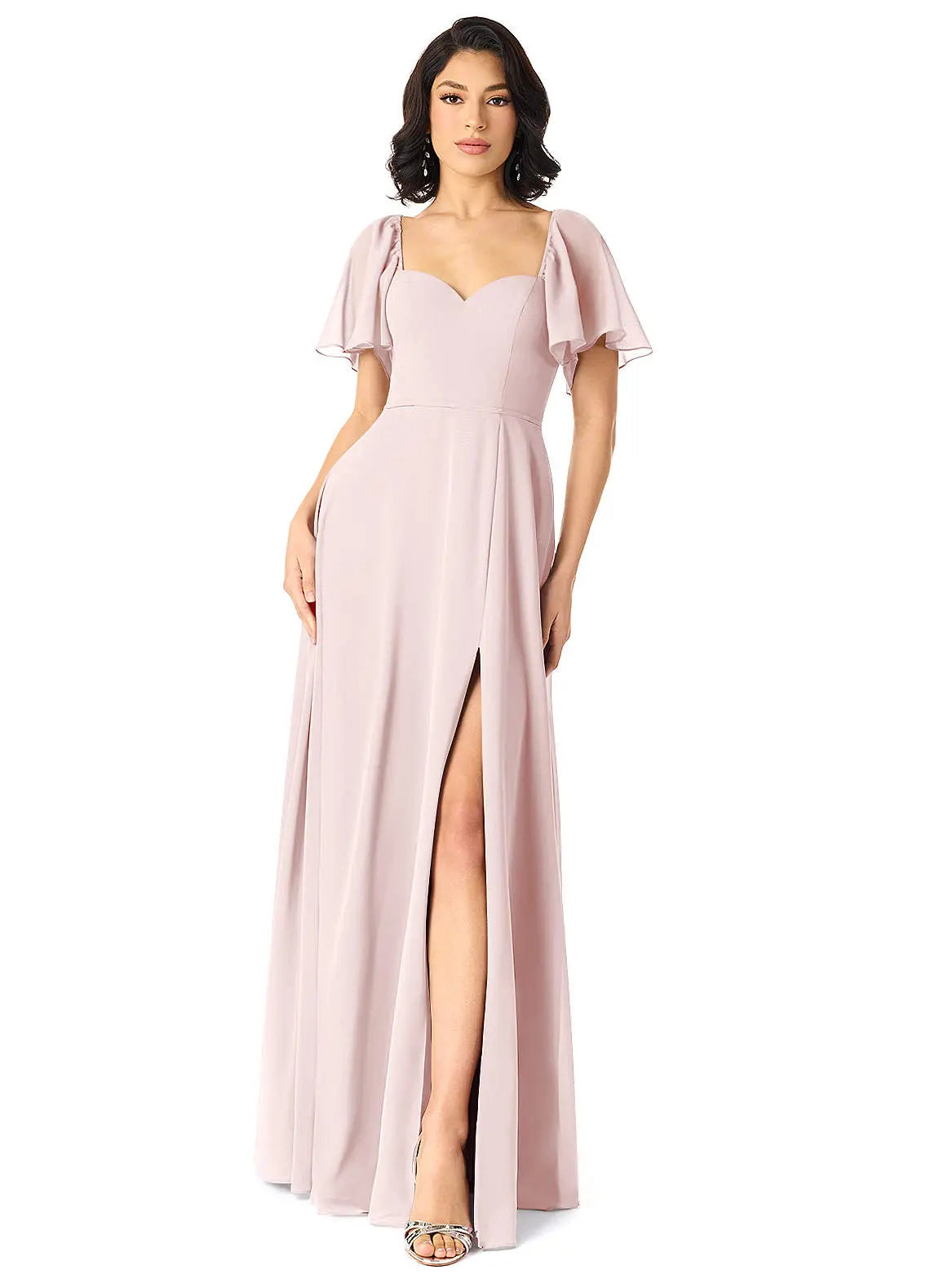 Chloe A-Line Sweetheart Chiffon Bridesmaid Dress in Blushing Pink