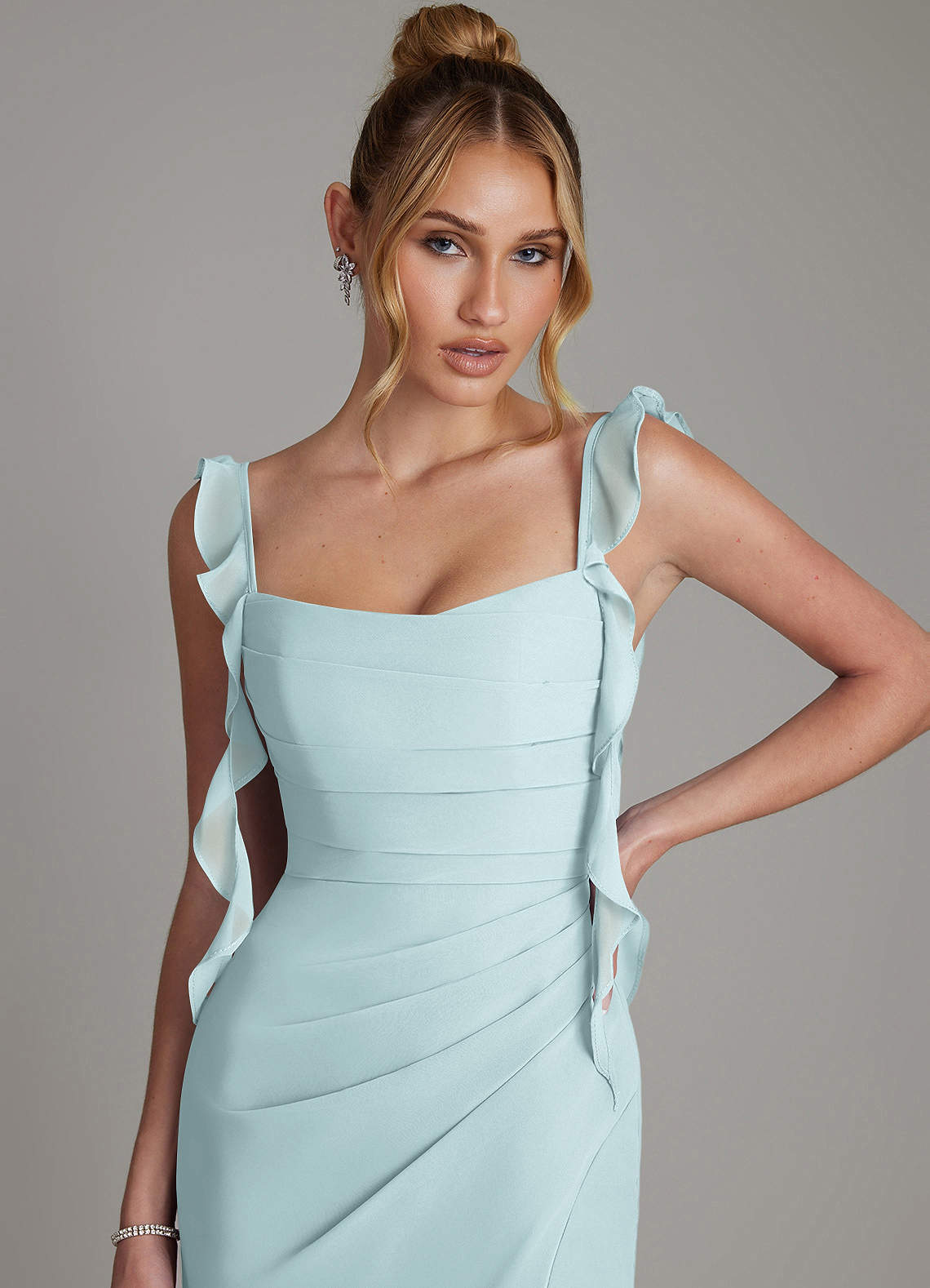 Jessamine Mermaid Sweetheart Chiffon Bridesmaid Dress in Mist