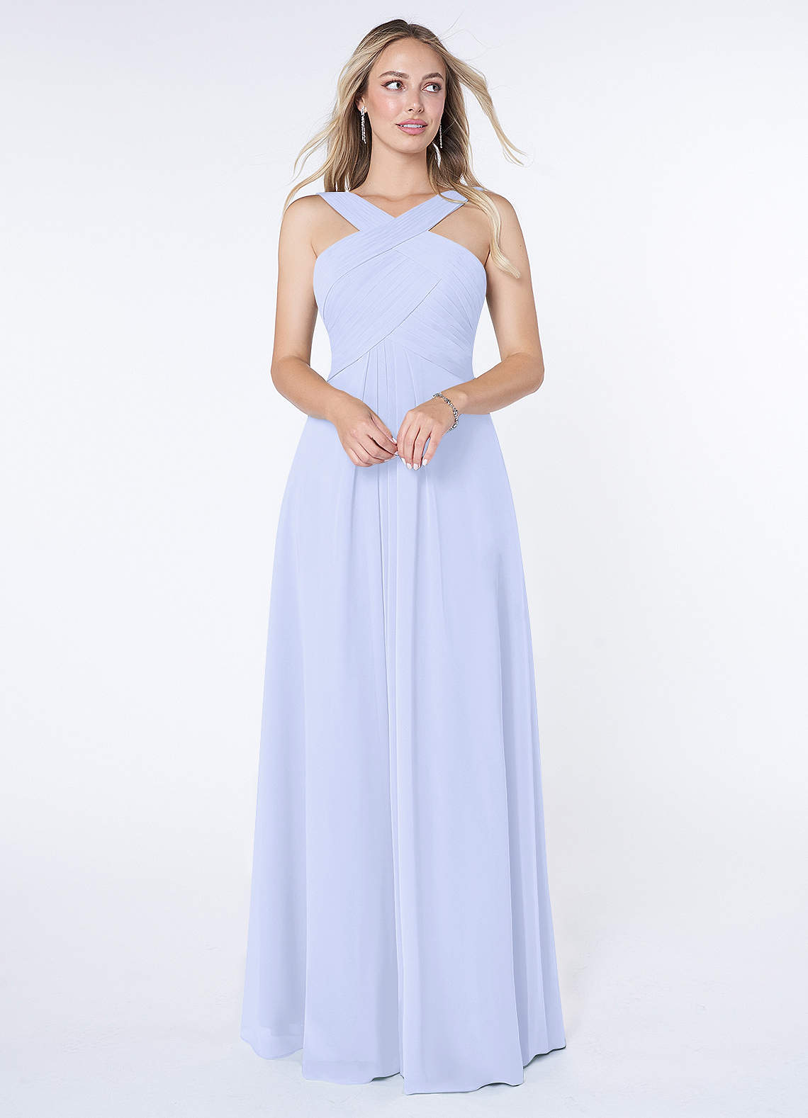 Kaleigh A-Line Halter Chiffon Bridesmaid Dress in Lavender