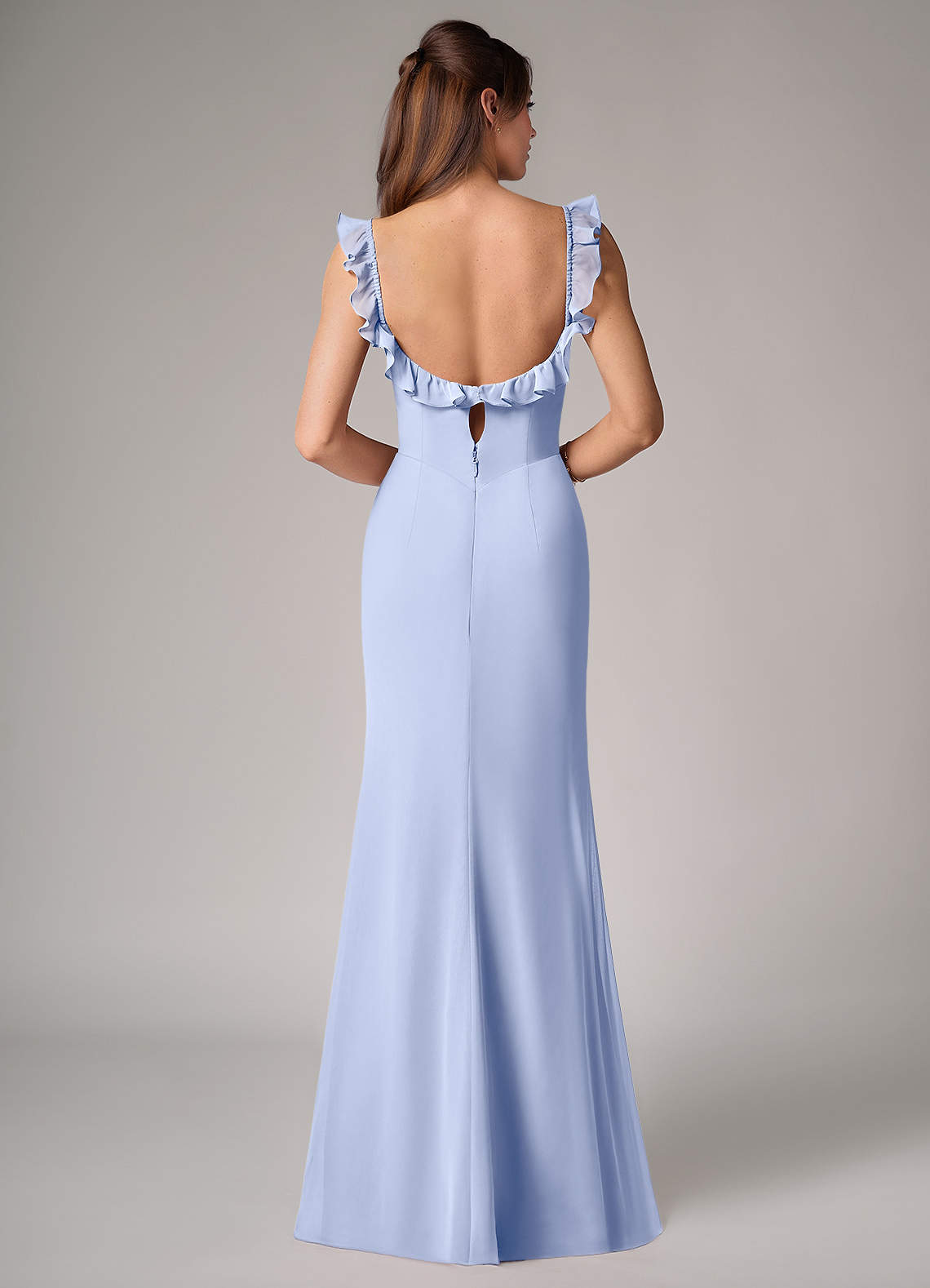 Callie Mermaid Scoop-Neck Chiffon Bridesmaid Dress in Ice