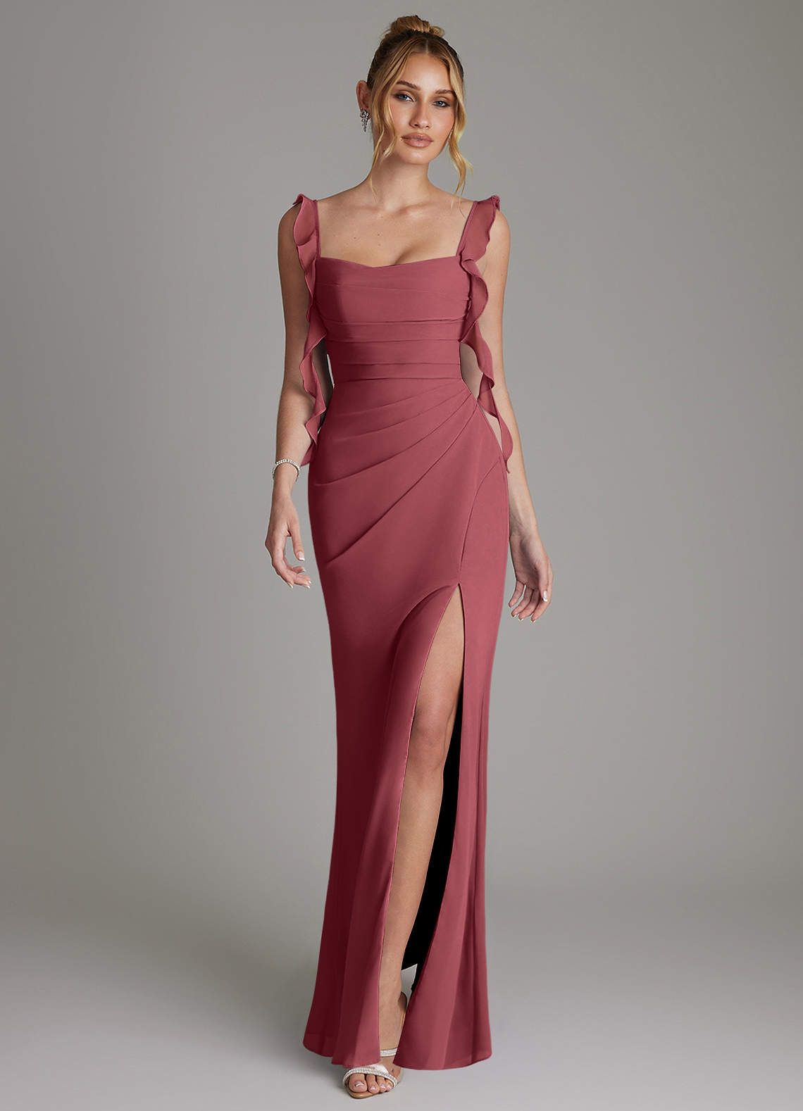 Jessamine Mermaid Sweetheart Chiffon Bridesmaid Dress in Merlot
