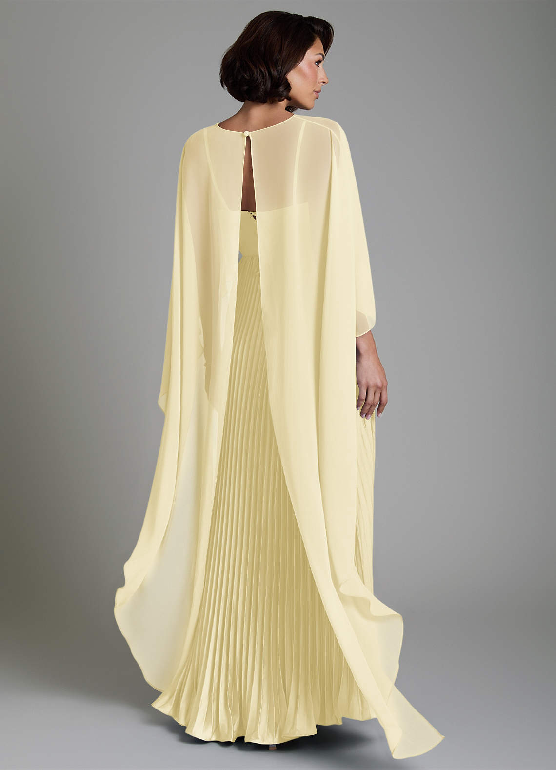 Micah A-Line Sweetheart Stretch Satin and Chiffon Bridesmaid Dress in Lemon Sorbet