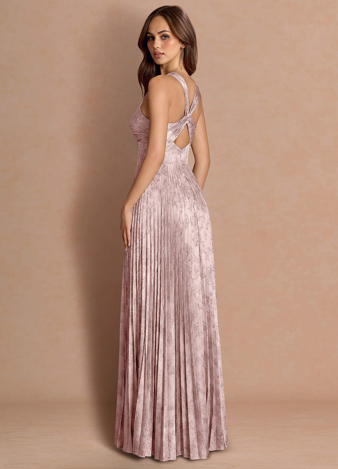 Tatiana A-Line Square-Neck Jacquard Wedding Guest Dress in Moss Navy