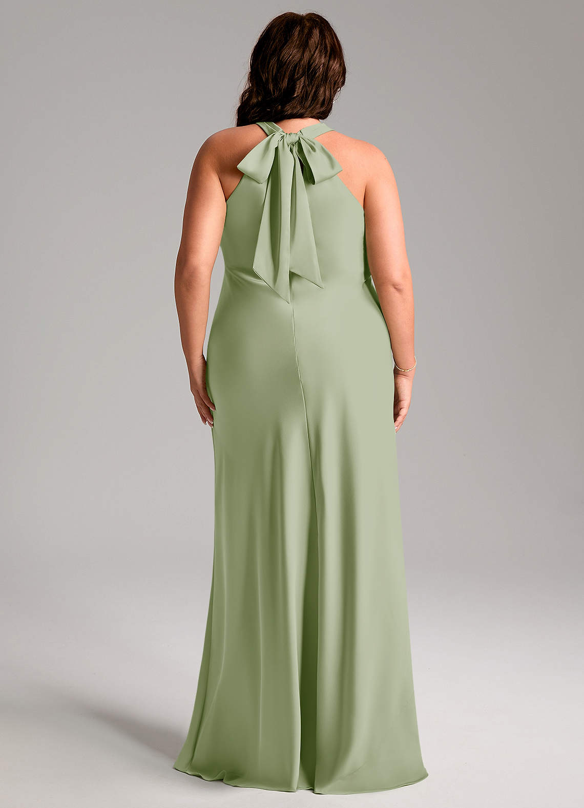 Doretta Mermaid Halter Stretch Satin Bridesmaid Dress