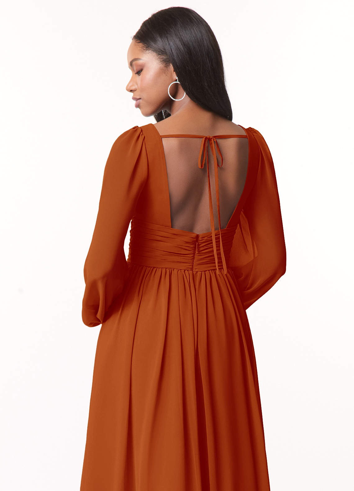 Norah A-Line V-Neck Chiffon Bridesmaid Dress in Paprika