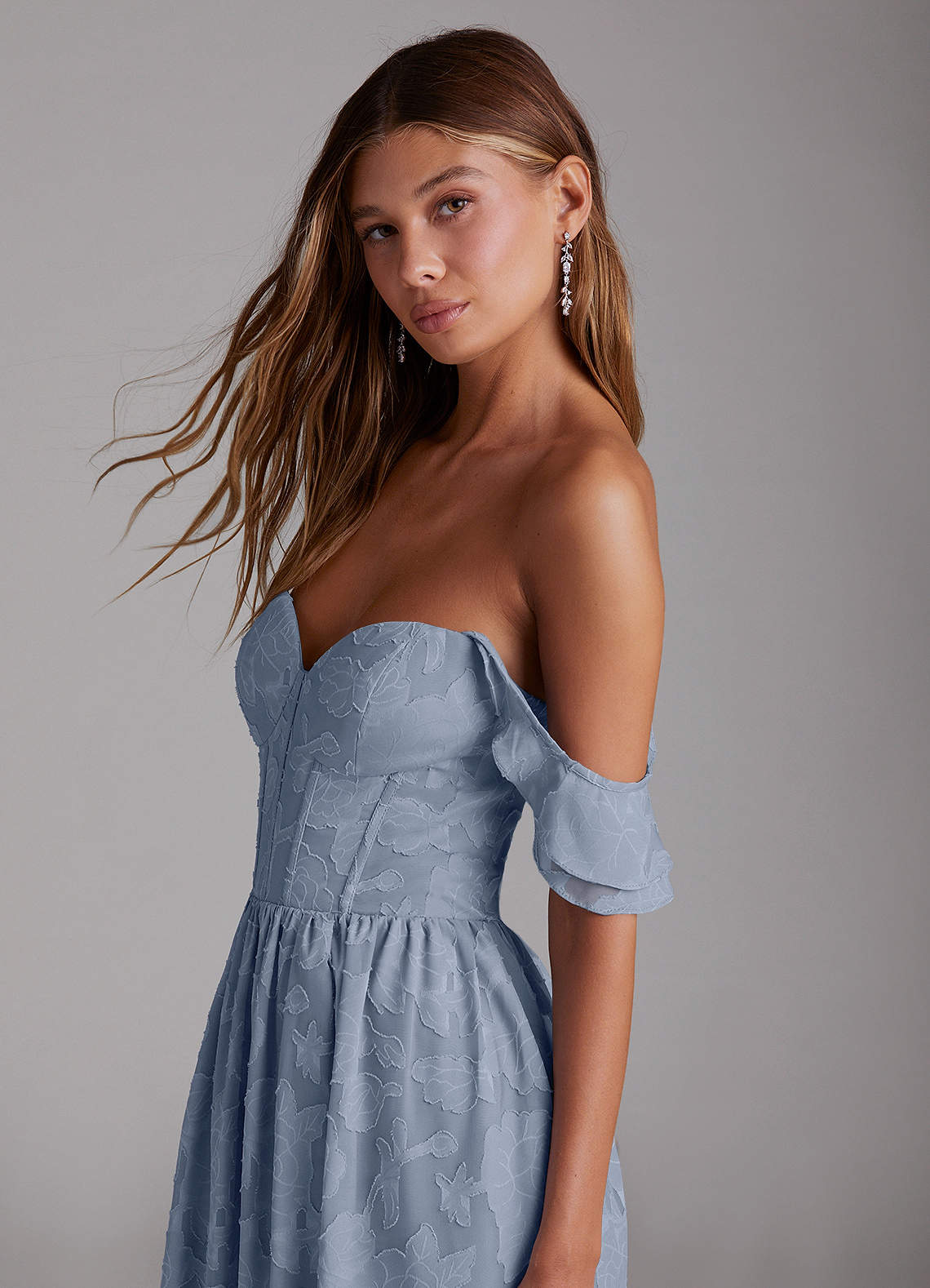 Denisse A-Line Sweetheart Floral Burnout Bridesmaid Dress