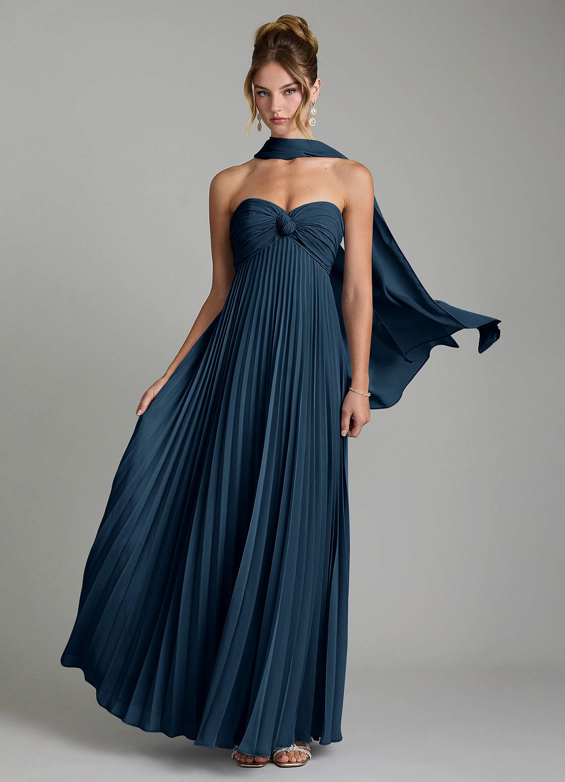 Tempest A-Line Sweetheart Chiffon Bridesmaid Dress in Dark Navy