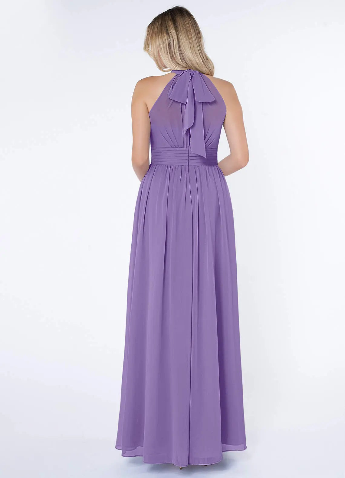 Iman A-Line Halter Chiffon Bridesmaid Dress in Tahiti