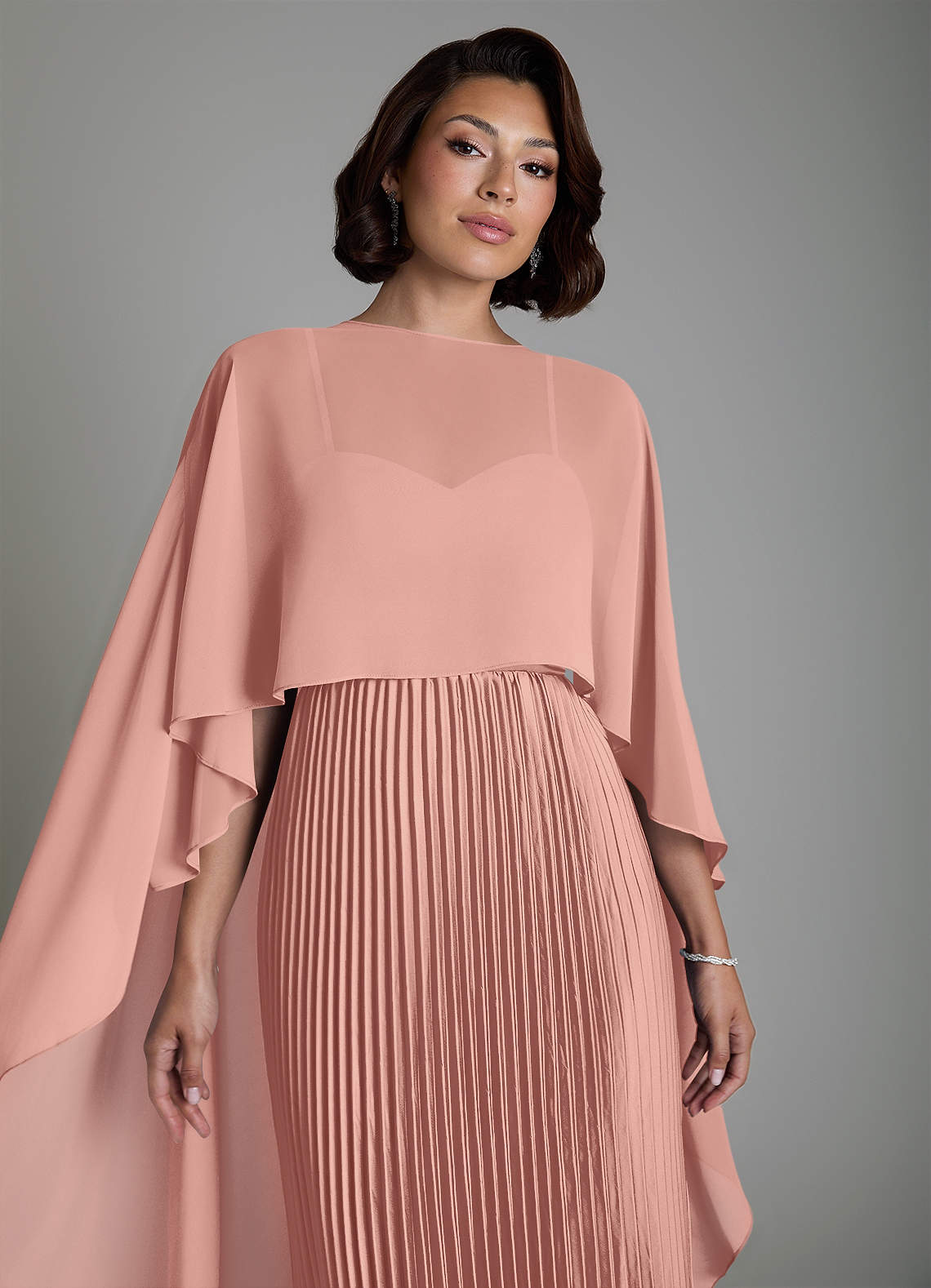 Micah A-Line Sweetheart Stretch Satin and Chiffon Bridesmaid Dress in Rosette