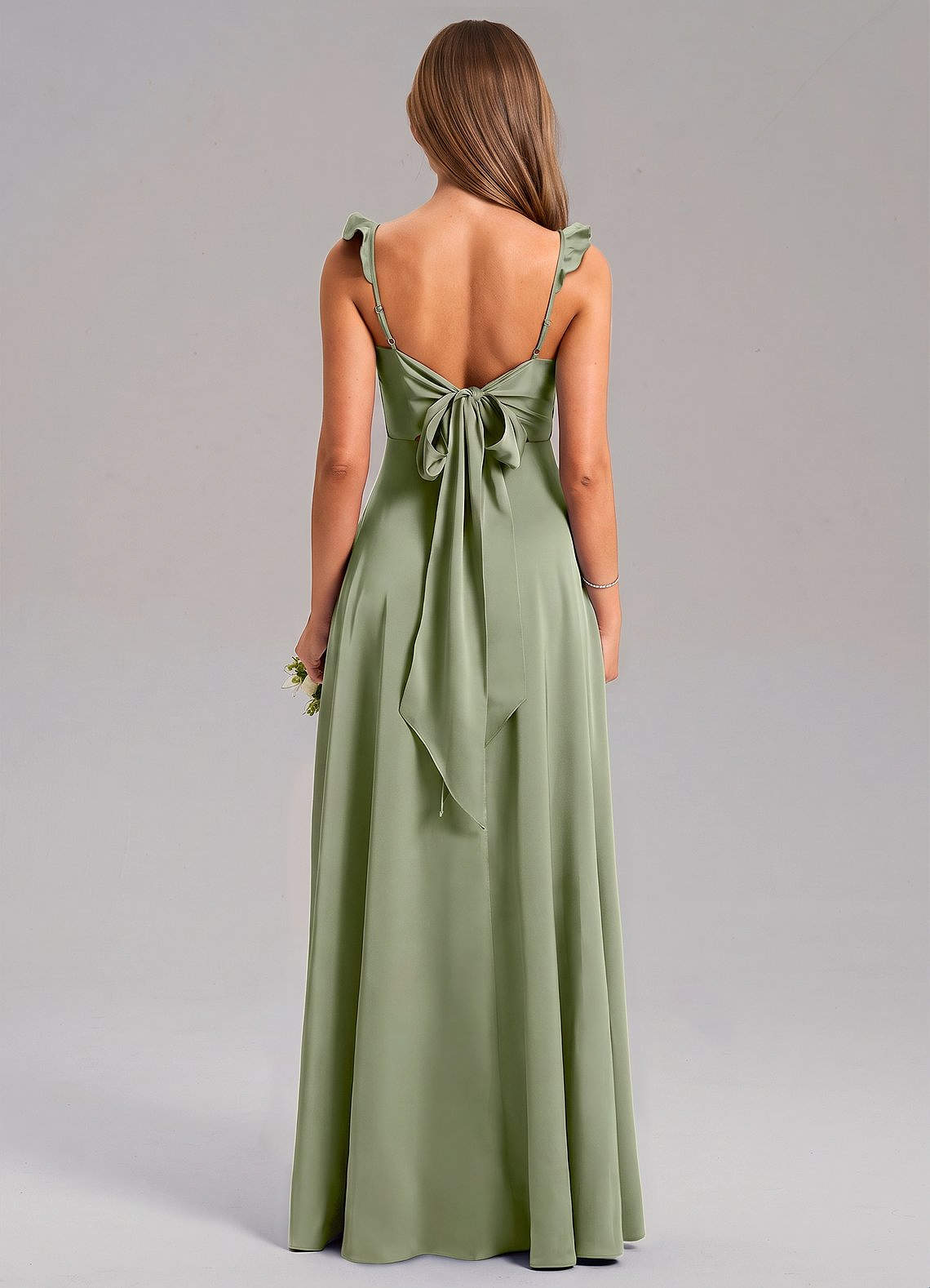 Everett A-Line V-Neck Chiffon Bridesmaid Dress in Pistachio