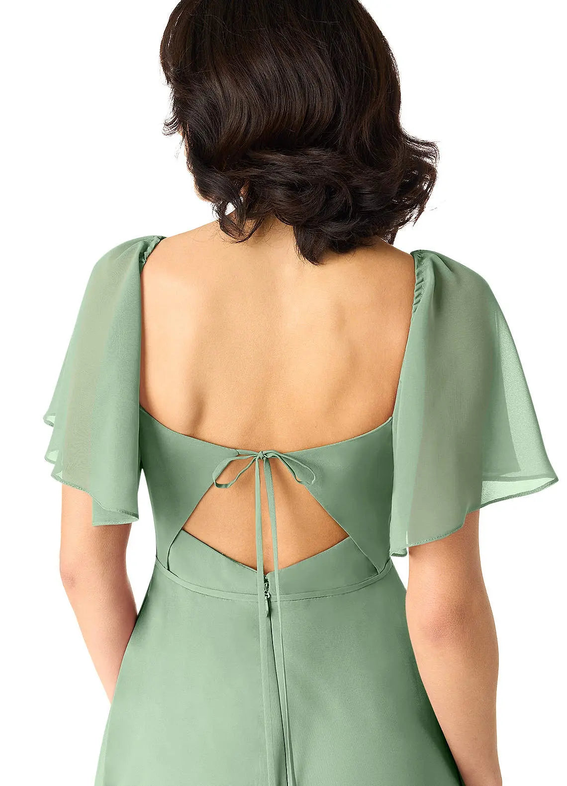 Chloe A-Line Sweetheart Chiffon Bridesmaid Dress in Matcha