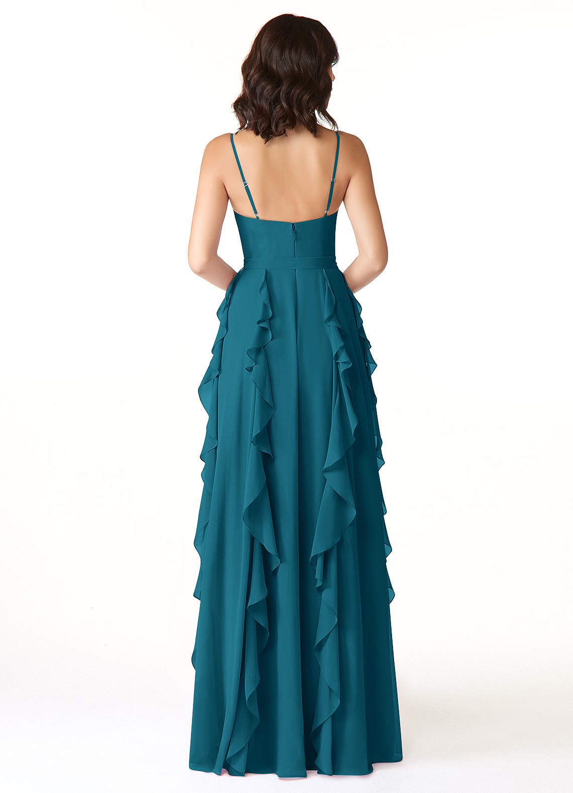 Peyton A-Line V-Neck Chiffon Bridesmaid Dress in Ink Blue