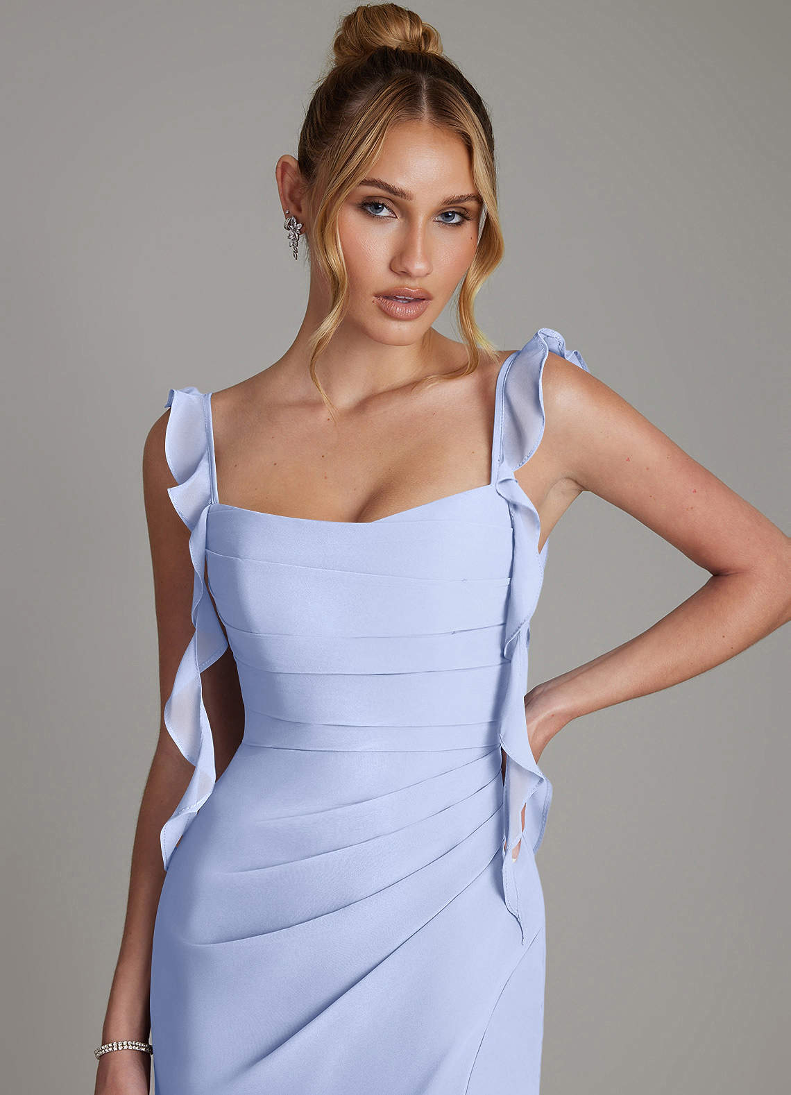 Jessamine Mermaid Sweetheart Chiffon Bridesmaid Dress in Ice