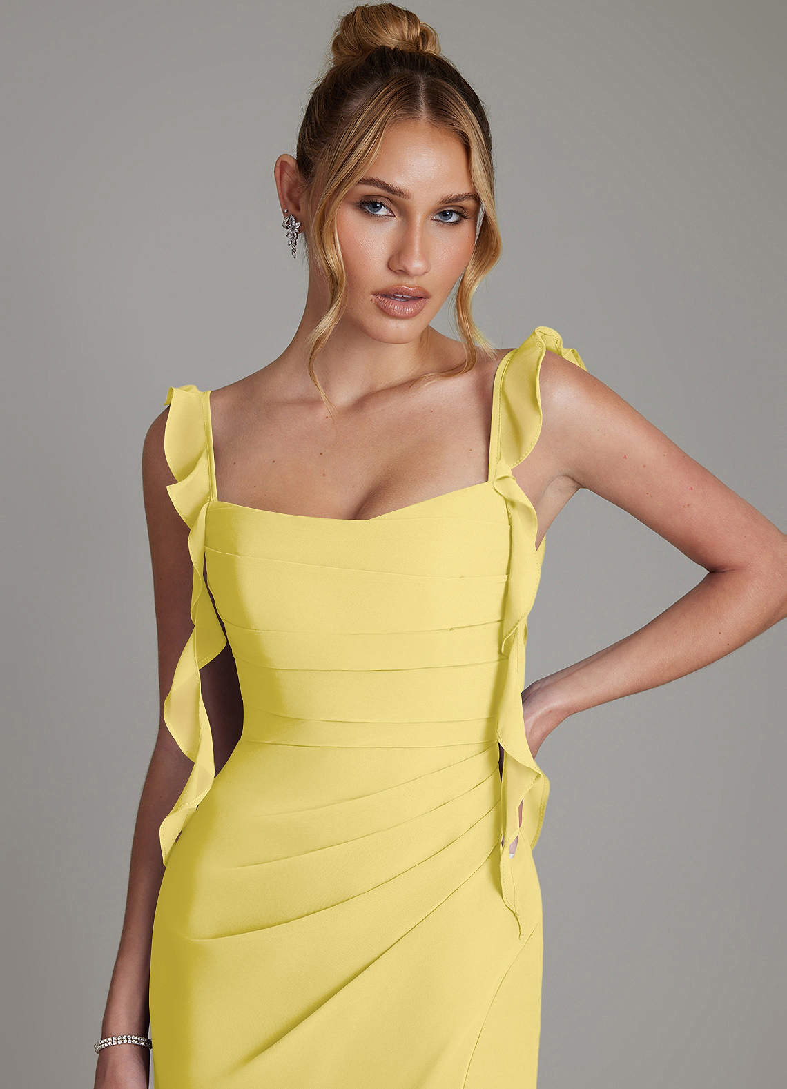 Jessamine Mermaid Sweetheart Chiffon Bridesmaid Dress in Canary