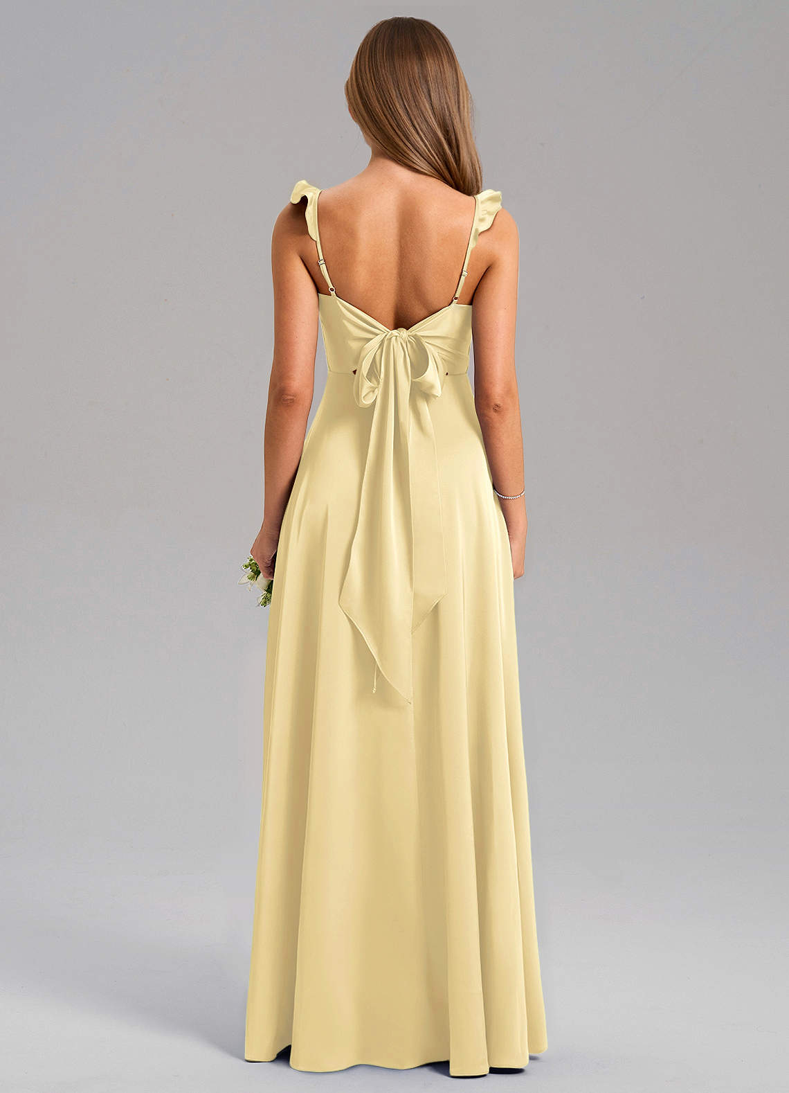 Everett A-Line V-Neck Chiffon Bridesmaid Dress in Butter