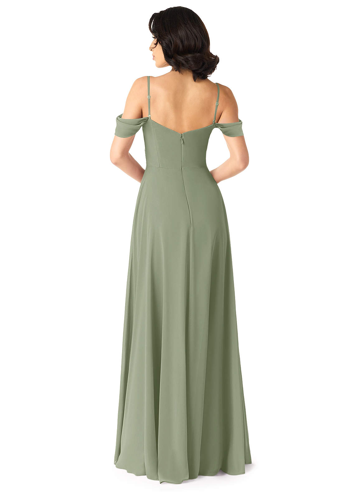 Tancie A-Line Off-the-Shoulder Chiffon Bridesmaid Dress in Pistachio