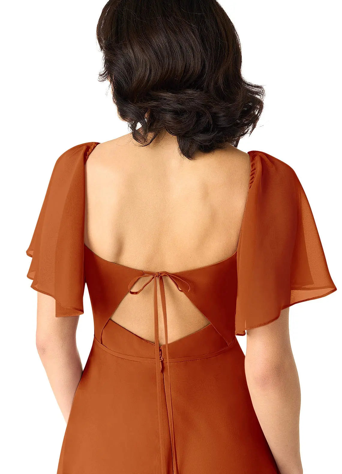 Chloe A-Line Sweetheart Chiffon Bridesmaid Dress in Paprika