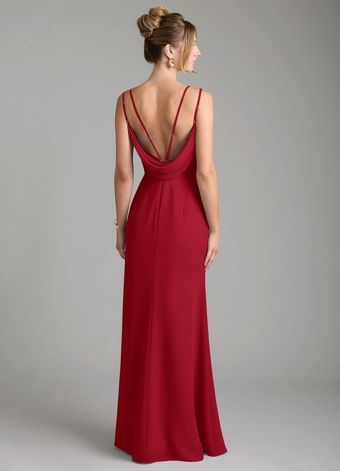 Egypt Sheath Sweetheart Chiffon Bridesmaid Dress in Scarlet