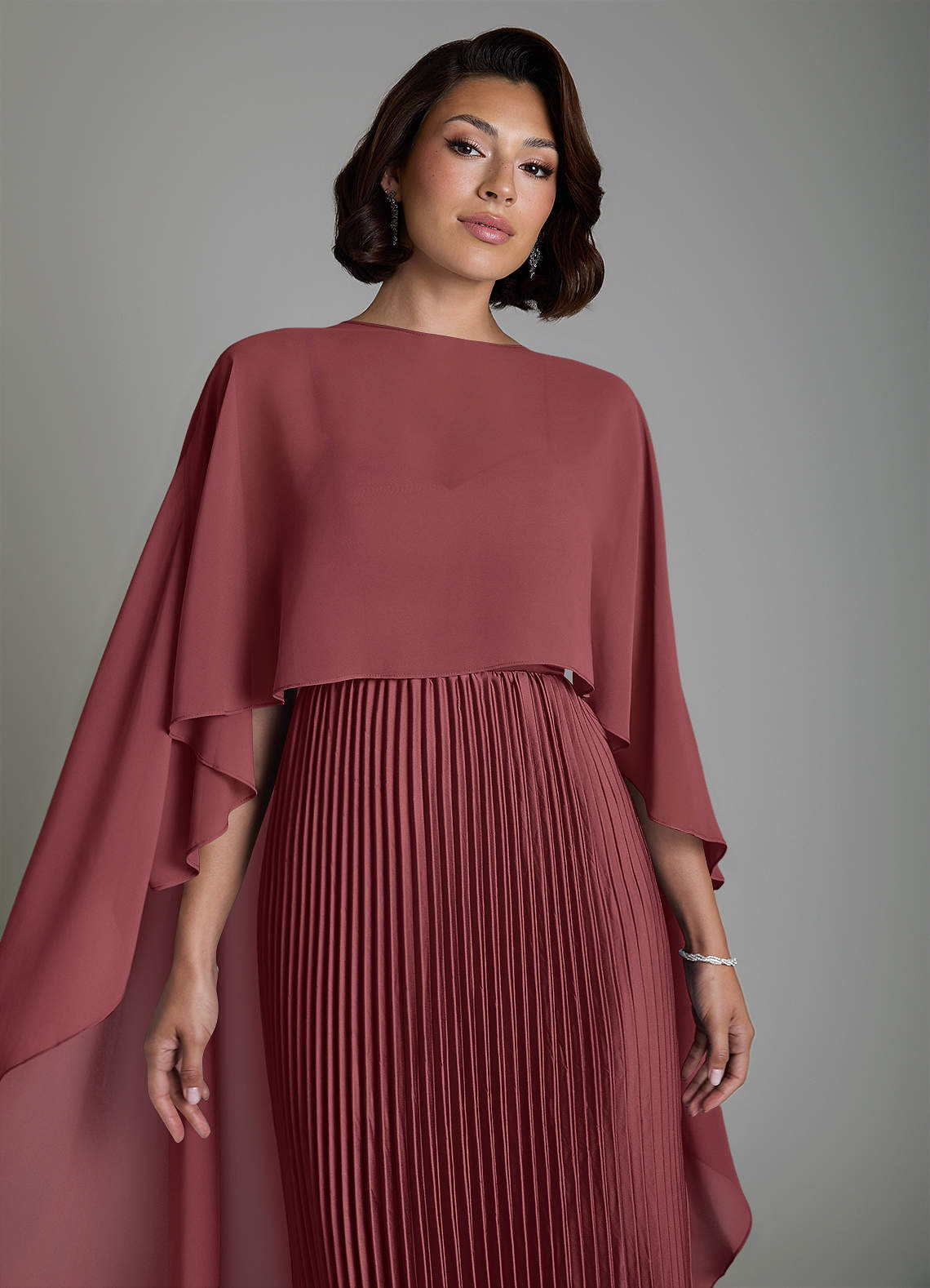Micah A-Line Sweetheart Stretch Satin and Chiffon Bridesmaid Dress in Merlot