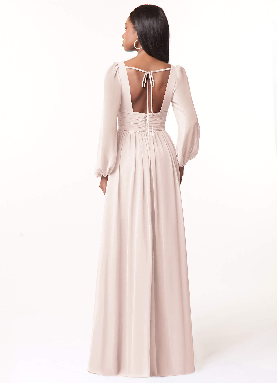 Norah A-Line V-Neck Chiffon Bridesmaid Dress in Rose Petal