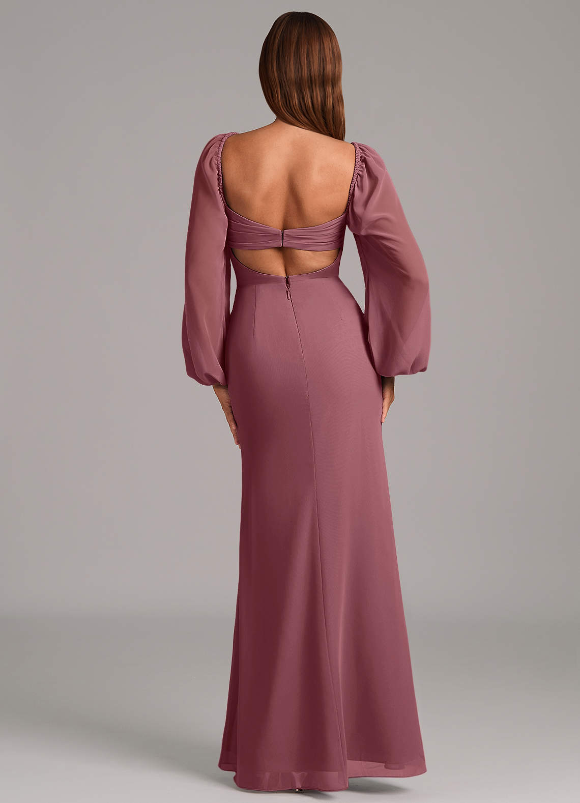 Brixley Mermaid Sweetheart Chiffon Bridesmaid Dress in Desert Rose