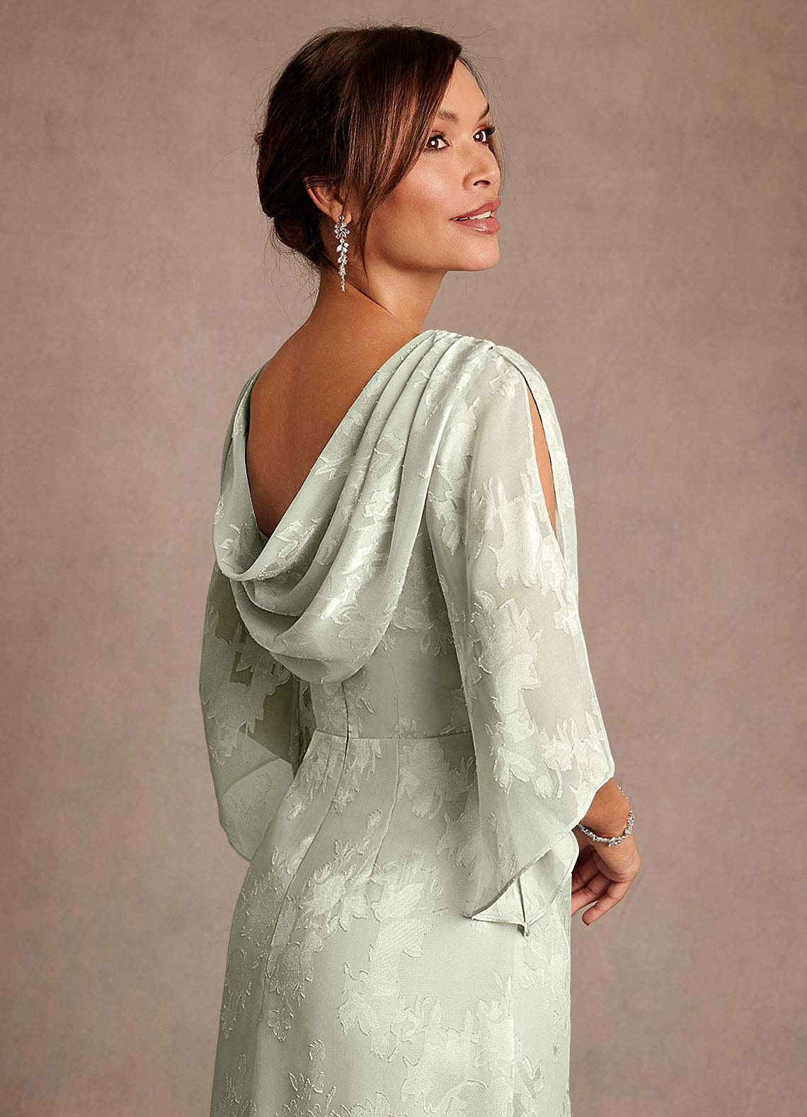 Anaheim Sheath Scoop-Neck Floral Burnout Mother of the Bride Dress