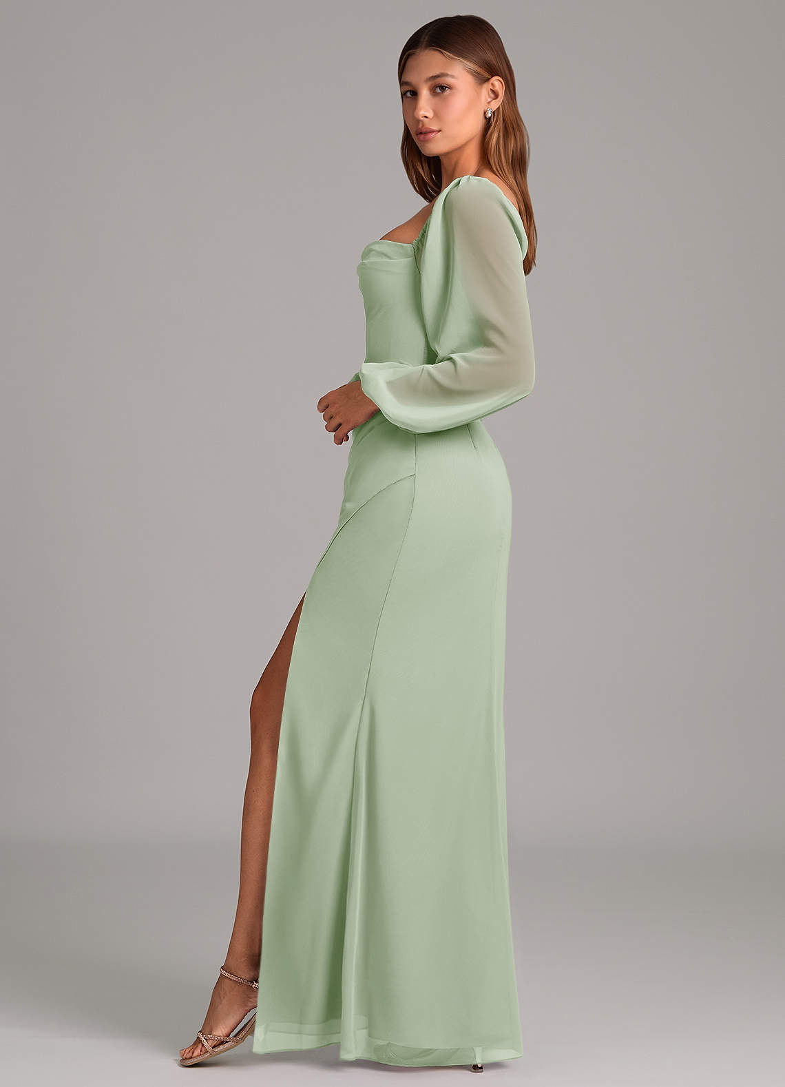 Brixley Mermaid Sweetheart Chiffon Bridesmaid Dress in Dusty Sage