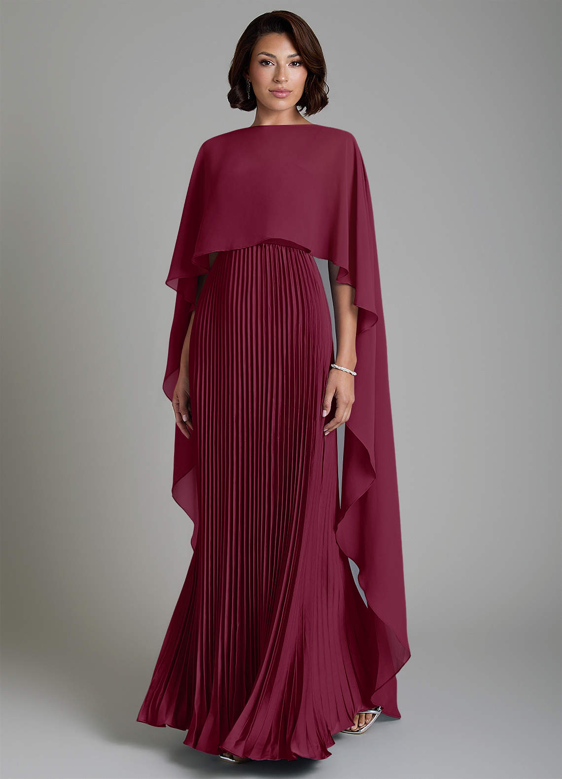 Micah A-Line Sweetheart Stretch Satin and Chiffon Bridesmaid Dress in Mulberry