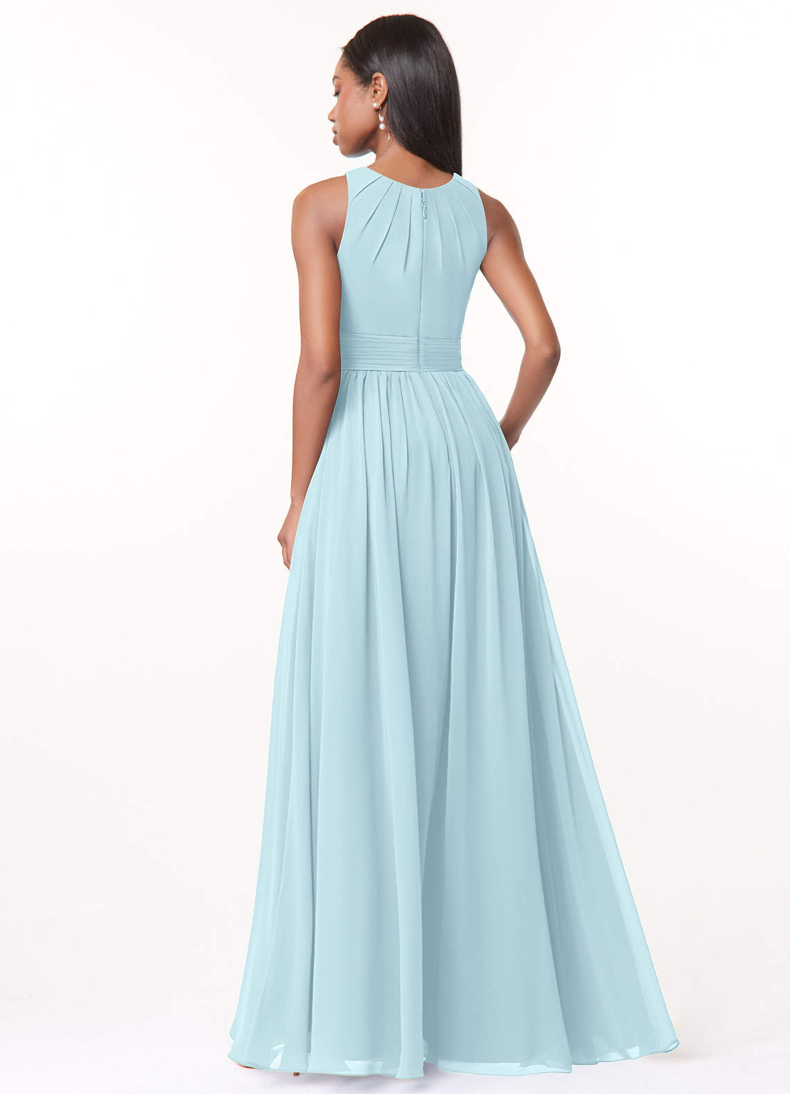 Harper A-Line Scoop-Neck Chiffon Bridesmaid Dress in Cloud Blue