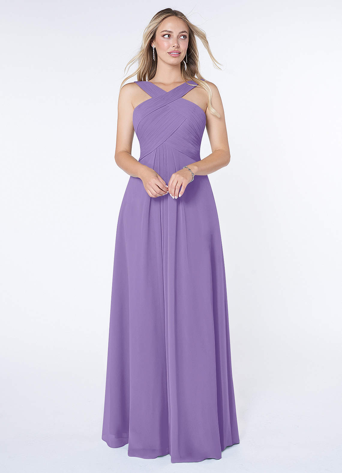 Kaleigh A-Line Halter Chiffon Bridesmaid Dress in Tahiti