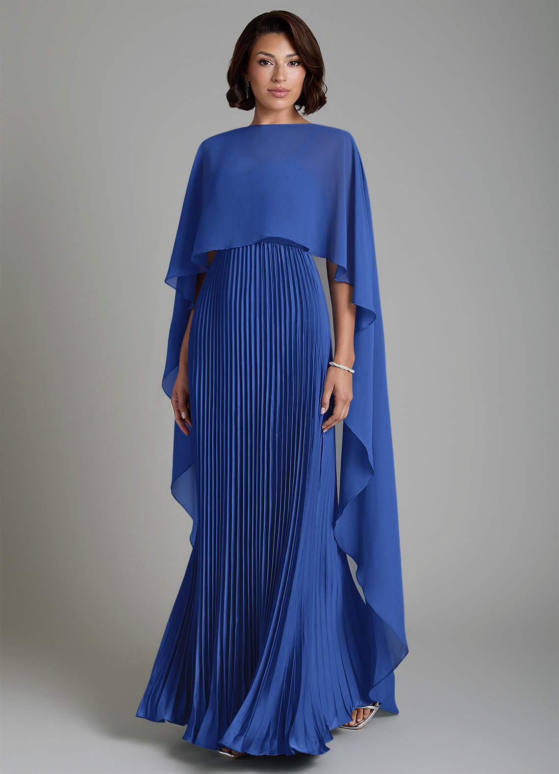 Micah A-Line Sweetheart Stretch Satin and Chiffon Bridesmaid Dress in Royal Blue